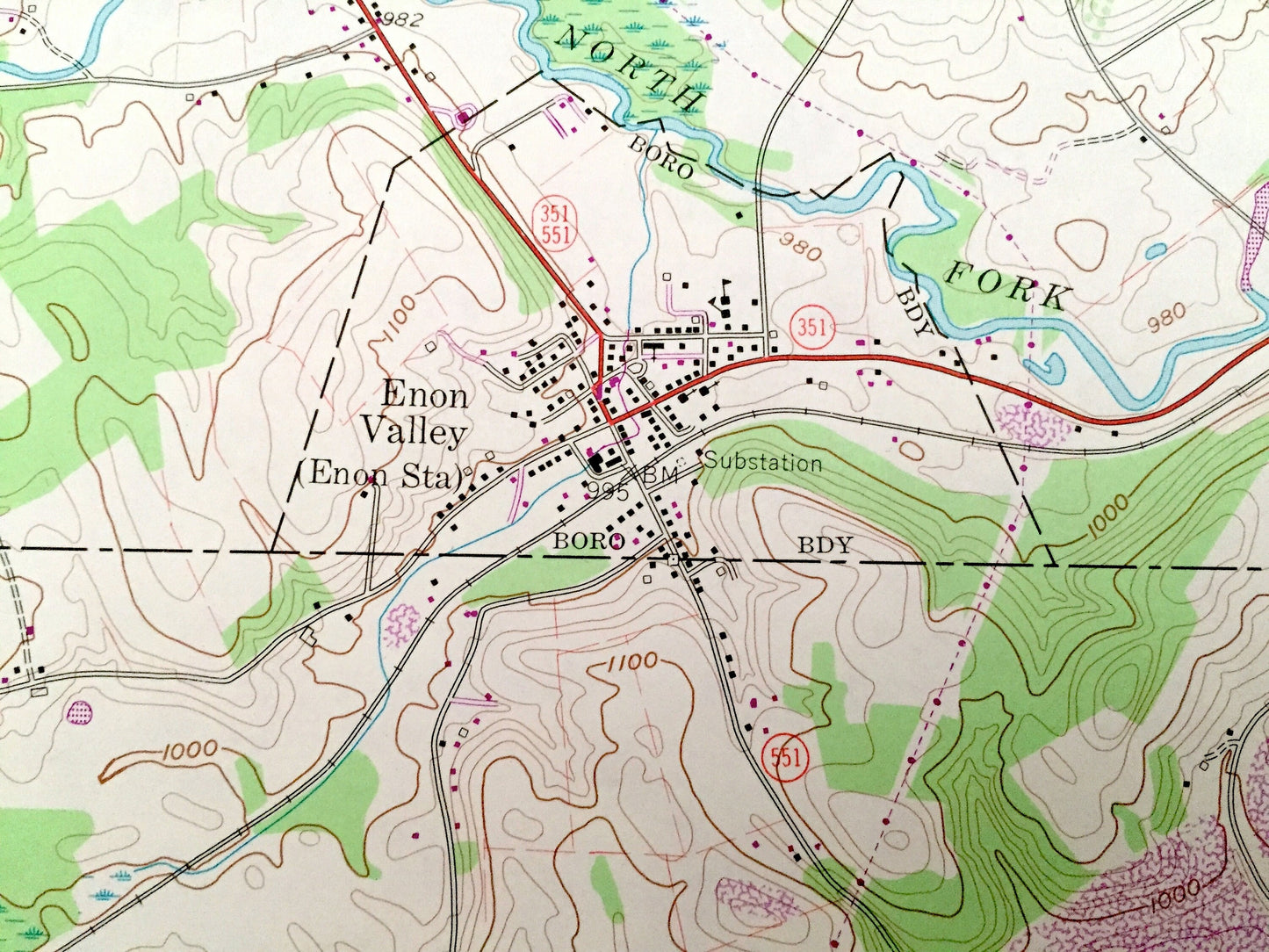 Antique New Galilee, Pennsylvania 1957 US Geological Survey Topographic Map – Lawrence County, Beaver County, Darlington, South Beaver