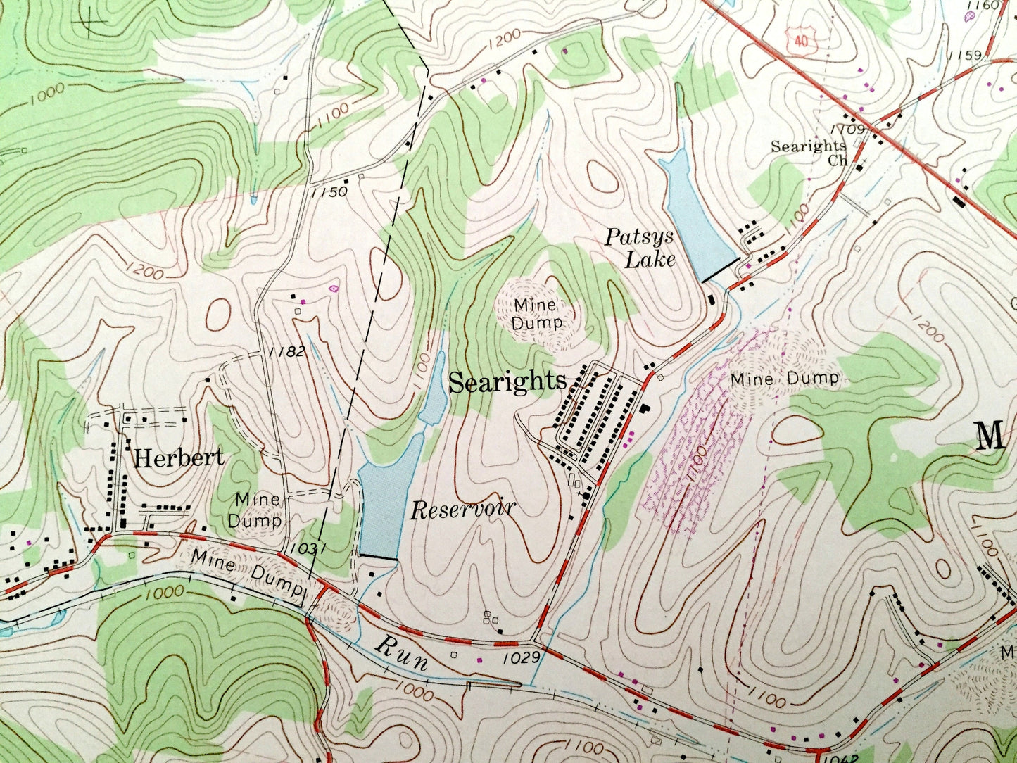 Antique New Salem, Pennsylvania 1964 US Geological Survey Topographic Map – Fayette County, Menallen, Redstone, German, South Union, Georges
