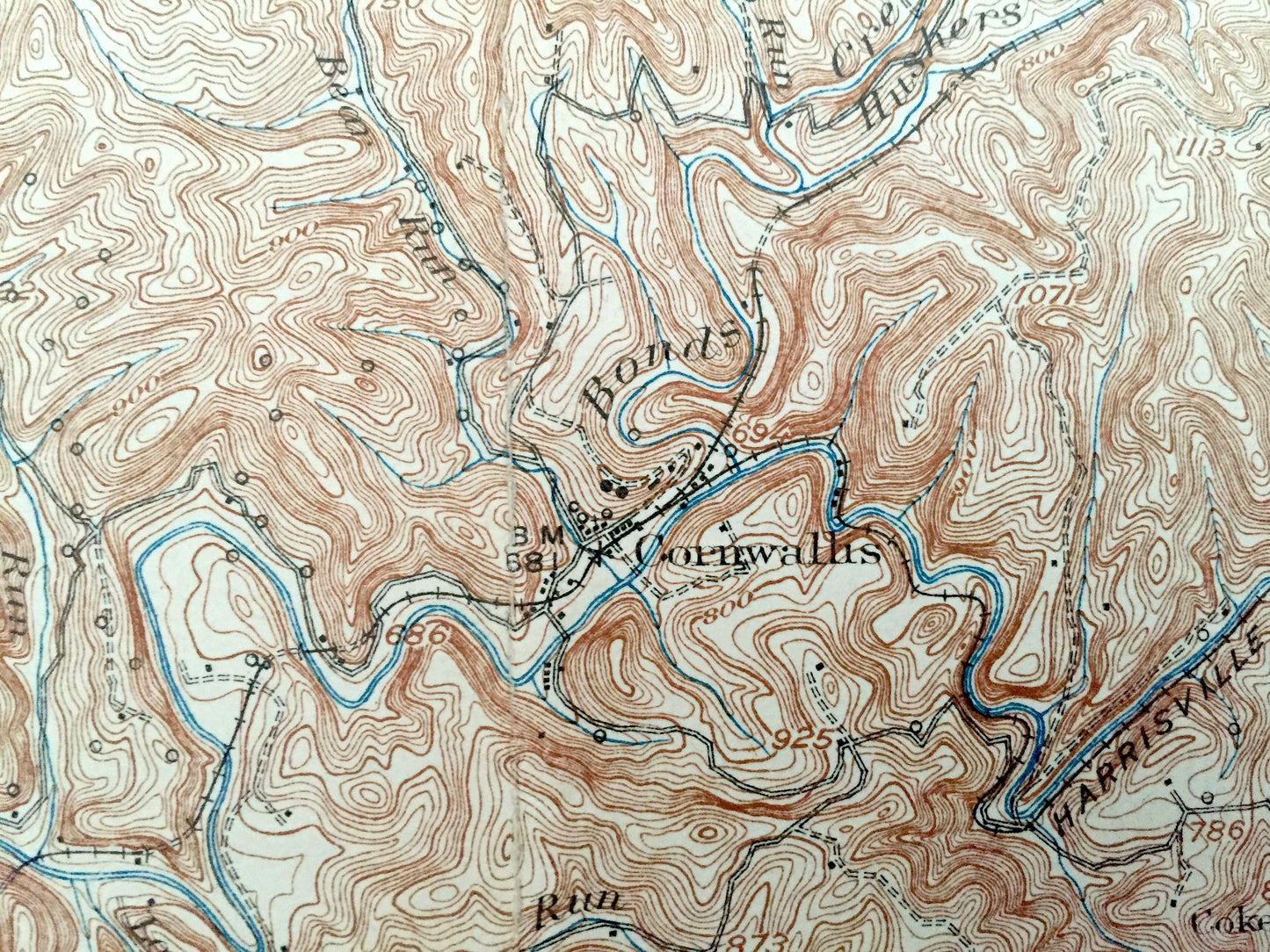 Antique Harrisville, West Virginia 1926 US Geological Survey Topographic Map – Ritchie County, Oxbow, Star Settlement, Rutherford, Washburn