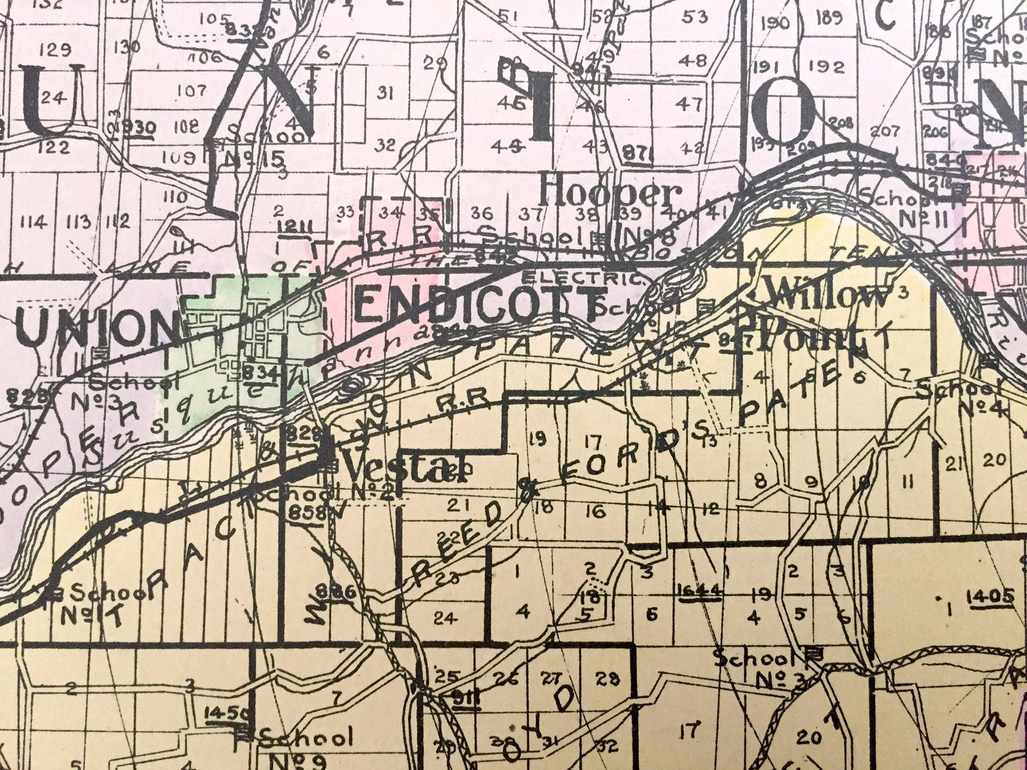 Antique Broome County, New York 1911 New Century Atlas Map – Binghamton, Lisle, Whitney Point, Deposit, Windsor, Lestershire, Sanford, NY