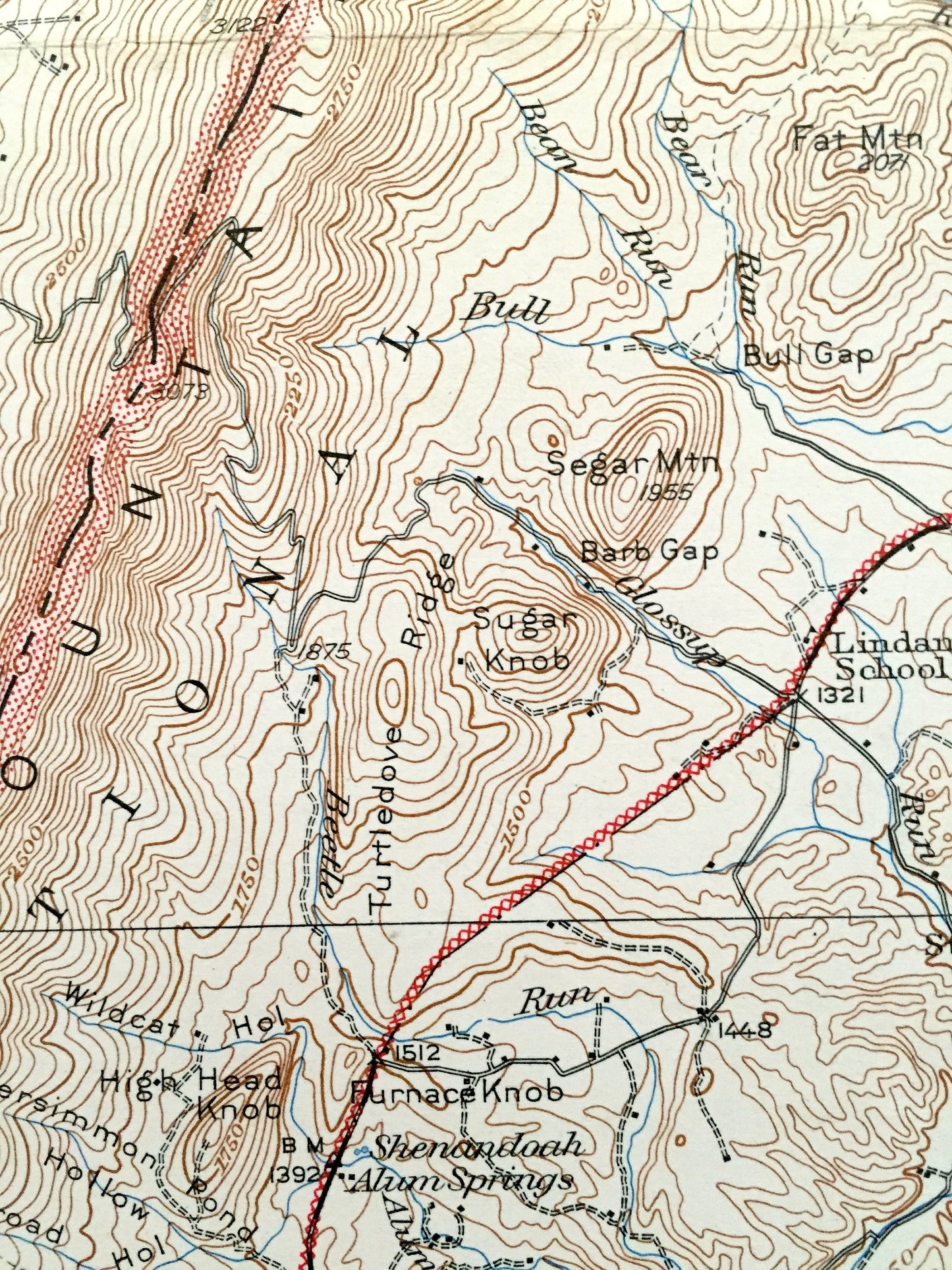 Antique Orkney Springs, Virginia 1943 US Geological Survey Topographic Map – Shenandoah County, Lost City, Bird Haven, South Fork, Laura VA
