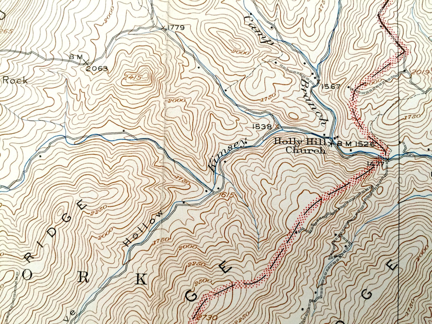 Antique Orkney Springs, Virginia 1943 US Geological Survey Topographic Map – Shenandoah County, Lost City, Bird Haven, South Fork, Laura VA