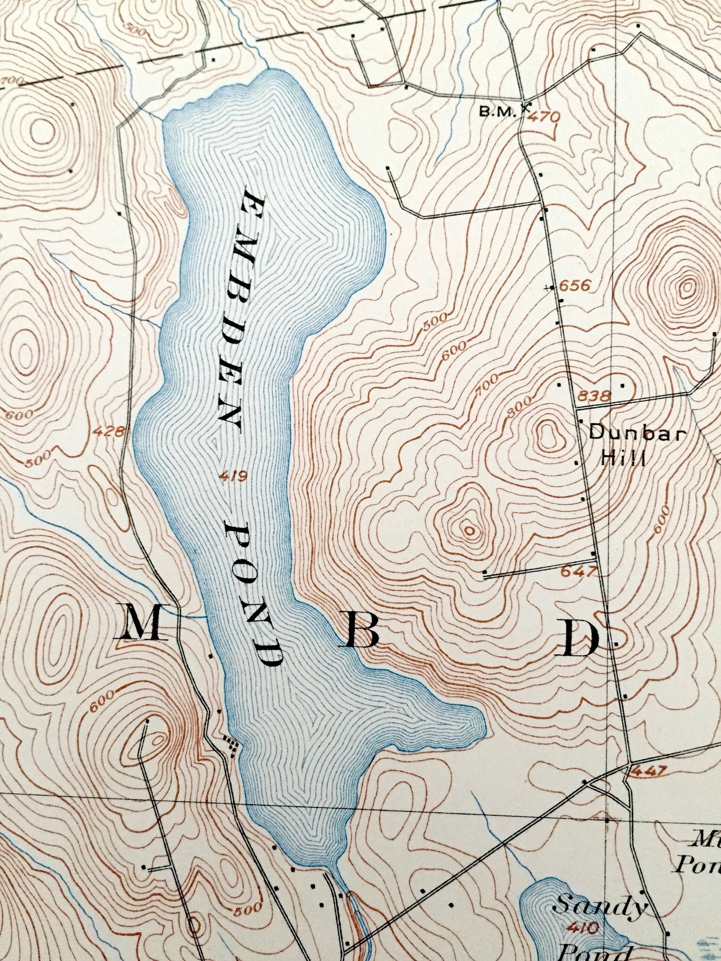 Antique Anson, Maine 1904 US Geological Survey Topographic Map – Somerset County, Madison, Bingham, Embden, Adison, Stark, Hayden Lake, ME