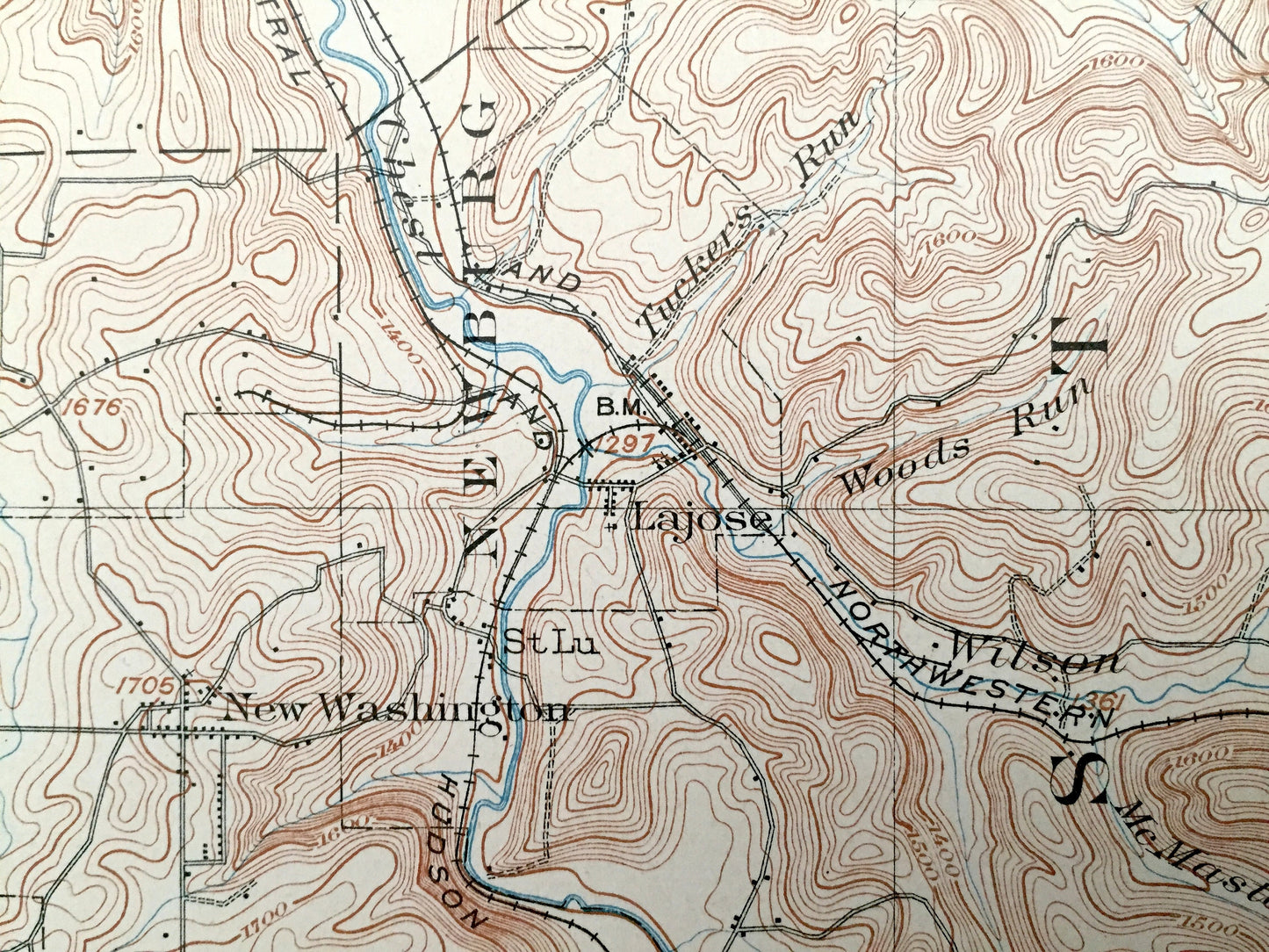 Antique Curwensville, Pennsylvania 1903 US Geological Survey Topographic Map – Clearfield County, Penn, Greenwood, Knox, Burnside, Ferguson
