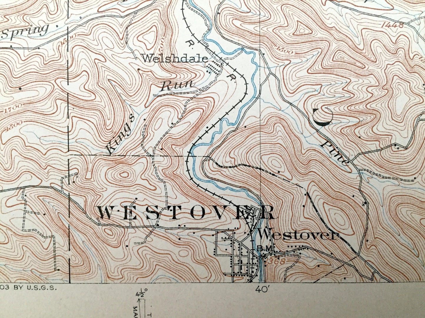 Antique Curwensville, Pennsylvania 1903 US Geological Survey Topographic Map – Clearfield County, Penn, Greenwood, Knox, Burnside, Ferguson
