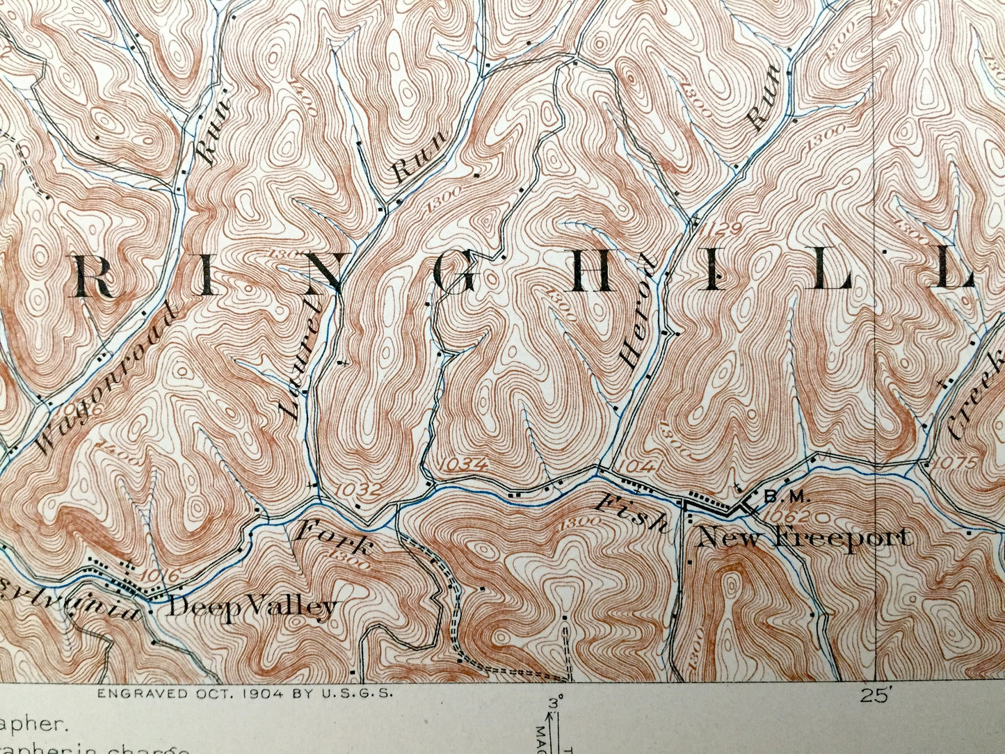 Antique Rogersville, Pennsylvania 1905 US Geological Survey Topographic Map – Greene County, Morris, Washington Aleppo Springhill Gilmore PA