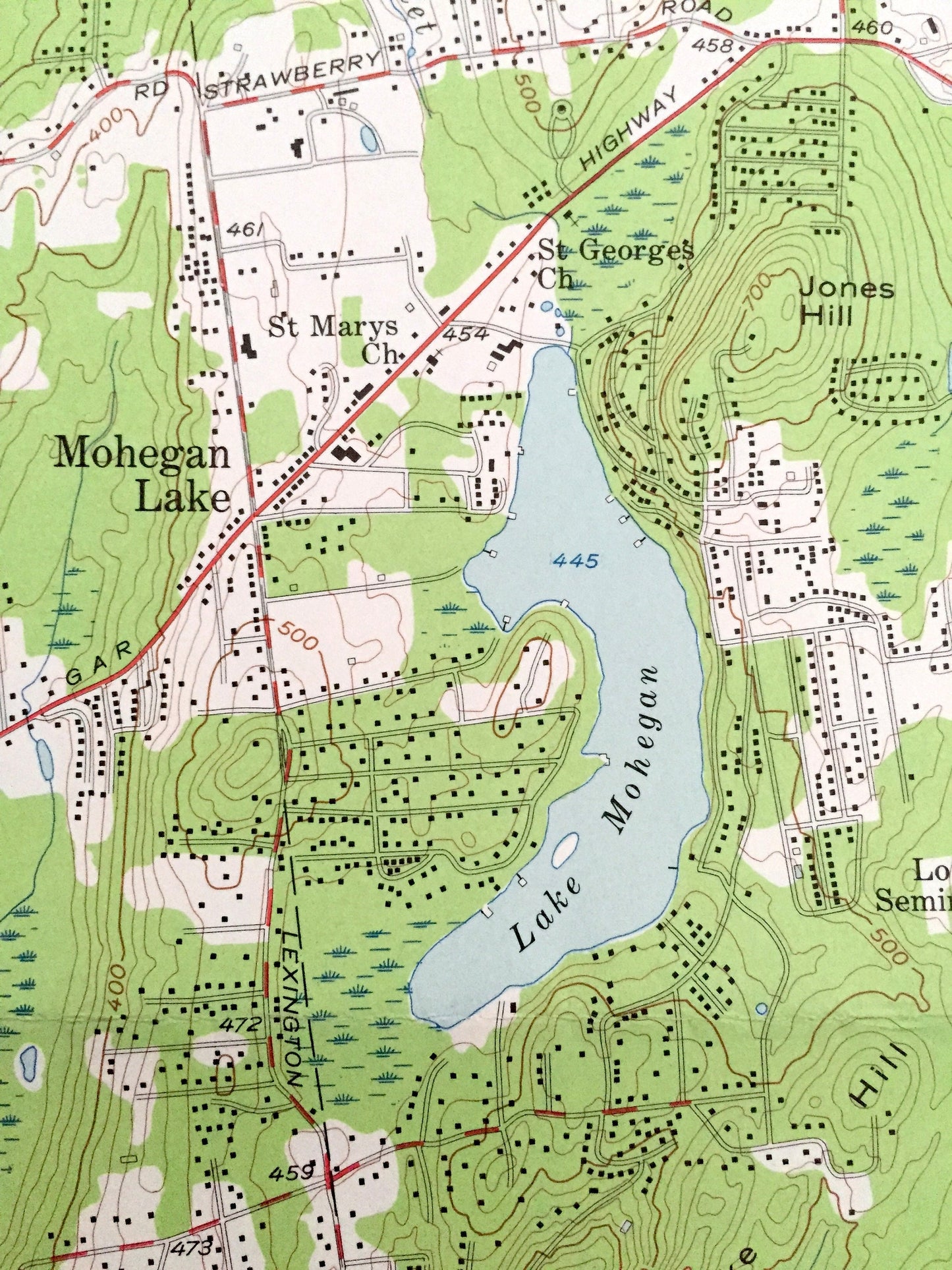 Antique Mohegan Lake, New York 1956 US Geological Survey Topographic Map – Westchester County, Putnam Valley, Cortlandt, Yorktown, Carmel NY