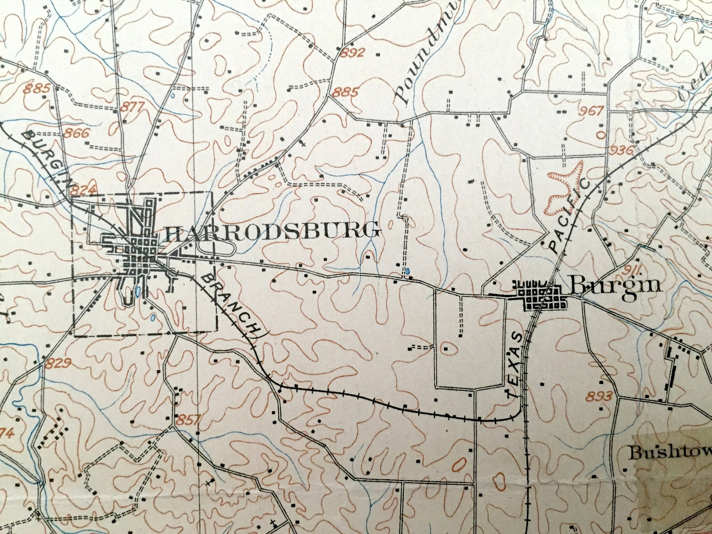 Antique Harrodsburg, Kentucky 1905 US Geological Survey Topographic Map – Mercer County, Bulgin, Cornishville, Shelby, Stanford, Perryville
