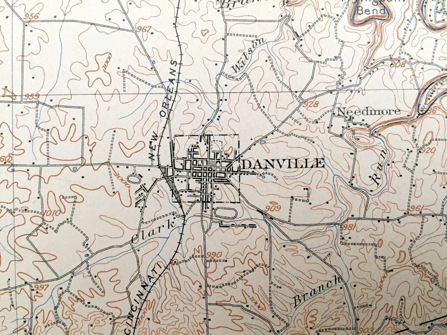 Antique Harrodsburg, Kentucky 1905 US Geological Survey Topographic Map – Mercer County, Bulgin, Cornishville, Shelby, Stanford, Perryville