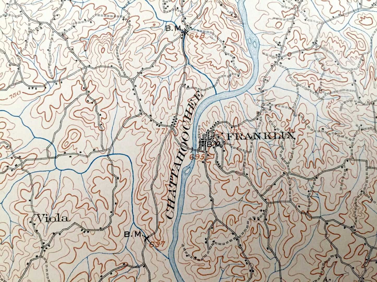 Antique Wedowee, Alabama 1902 US Geological Survey Topographic Map – Randolph County, Roanoke, Omaha, Lagrange, Franklin, Yellowdirt, Vernon