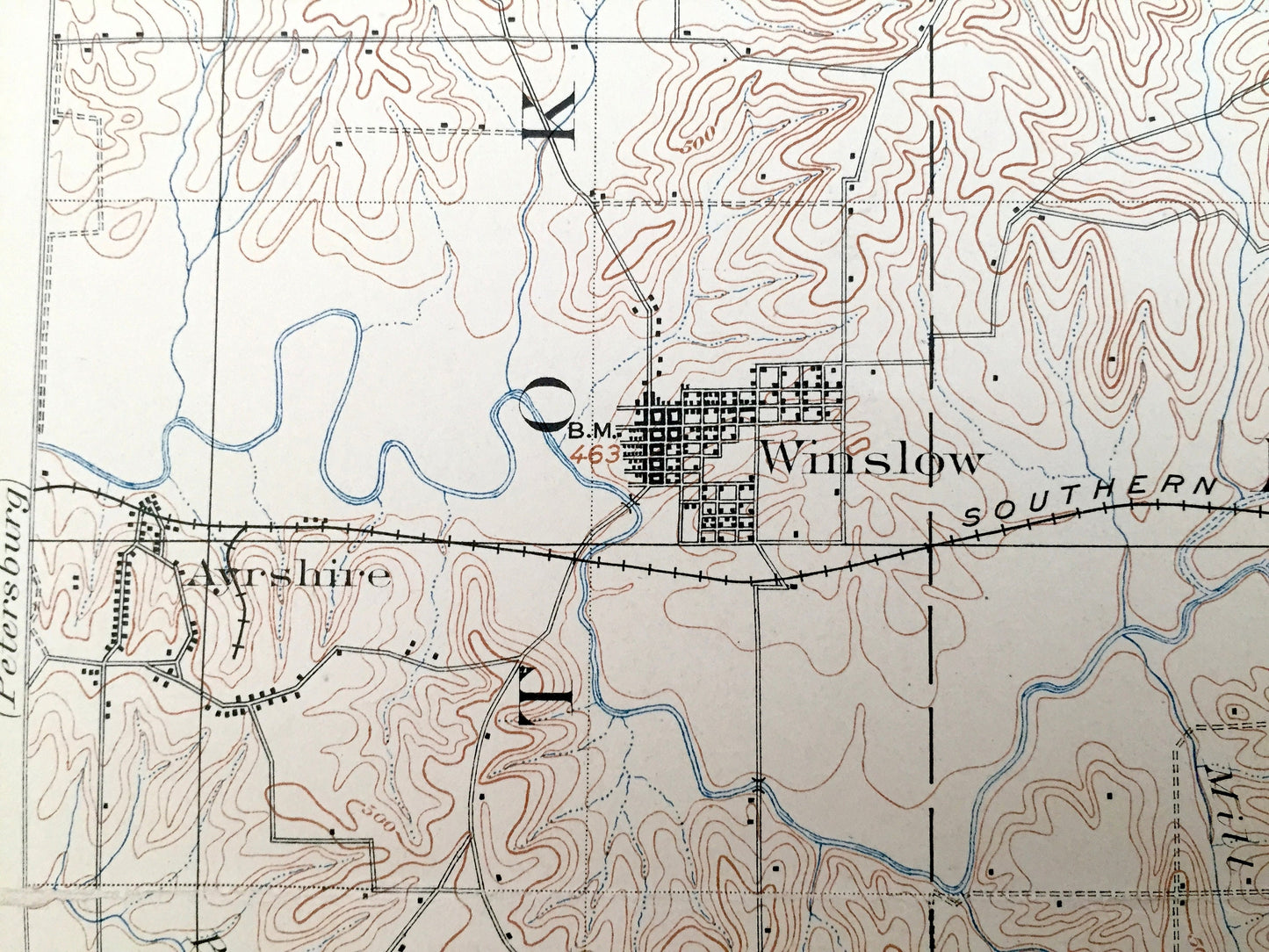 Antique Velpen, Indiana 1903 US Geological Survey Topographic Map – Pike and Dubois County, Pikeville, Augusta, Otwell, Winslow, Ireland, IN