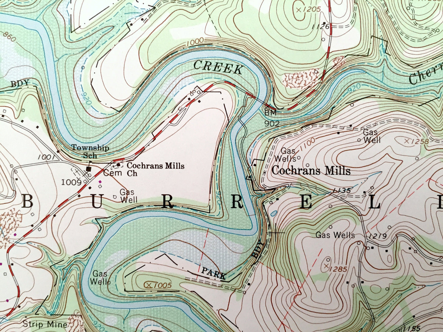 Antique Whitesburg, Pennsylvania 1964 US Geological Survey Topographic Map – Armstrong County, Kittanning, Plumcreek, Burrell, South Bend