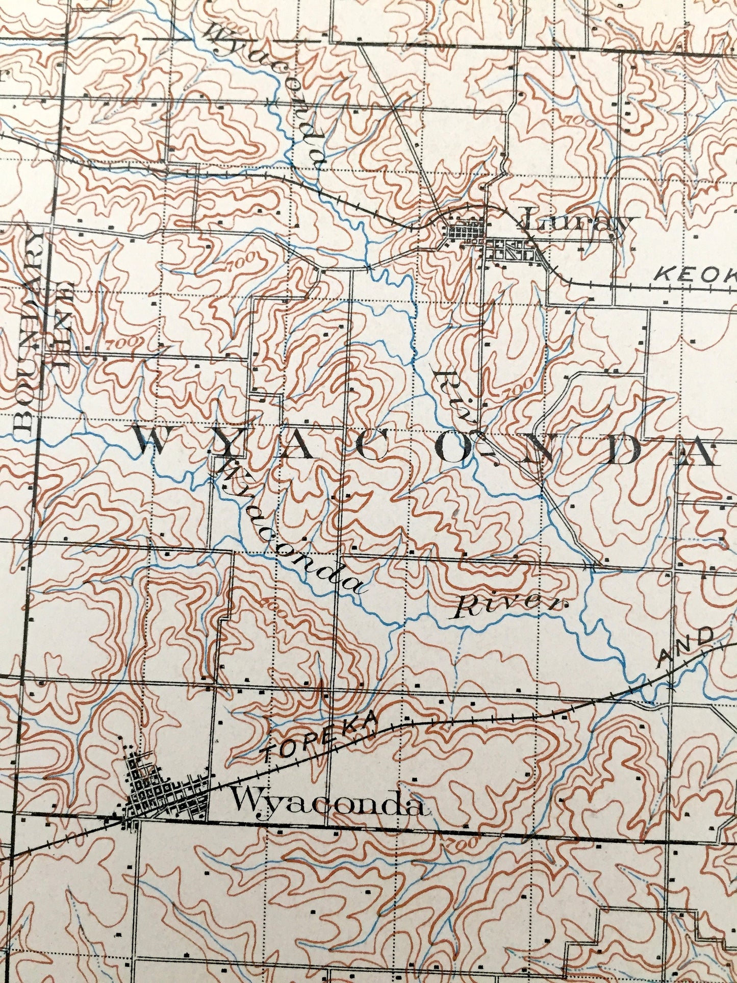 Antique Kahoka, Missouri 1903 US Geological Survey Topographic Map – Lewis, Clark, Knox, Scotland County, La Belle, Lagrange, Monticello, MO