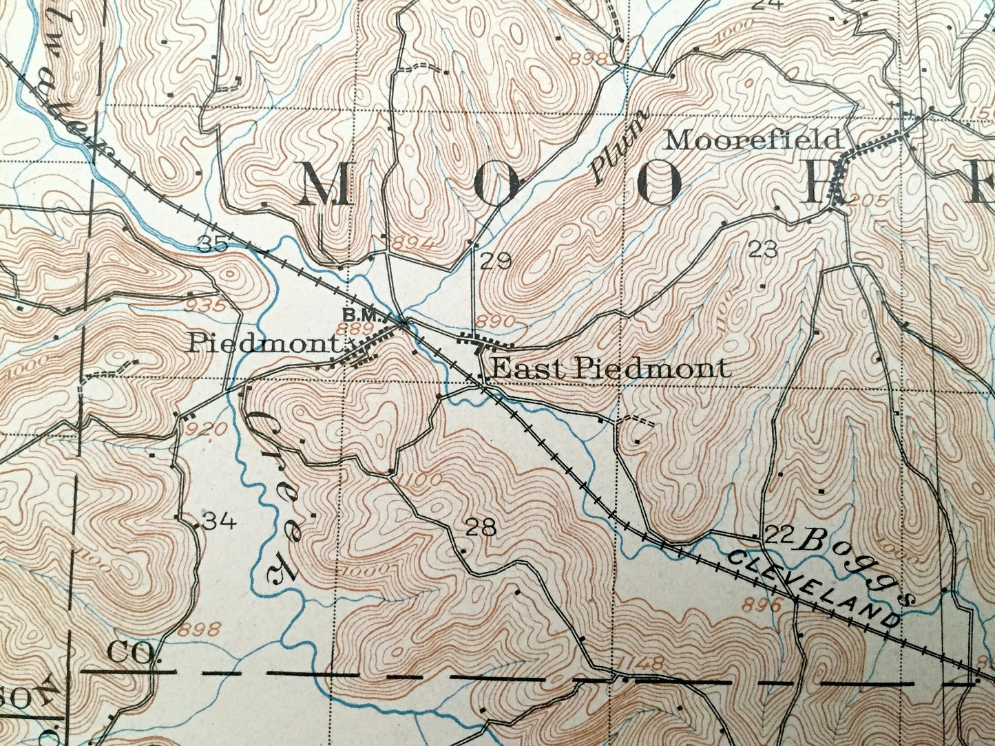 Antique Flushing, Ohio 1905 US Geological Survey Topographic Map – Belmont County, Cadiz, Londonderry, Wheeling, Oxford, Holloway, Oakgrove