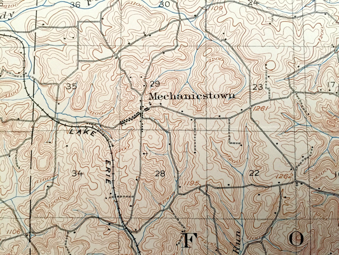 Antique Salineville, Ohio 1905 US Geological Survey Topographic Map – Columbiana County, Hanover, Monroeville, Inverness, Kensington, Wayne