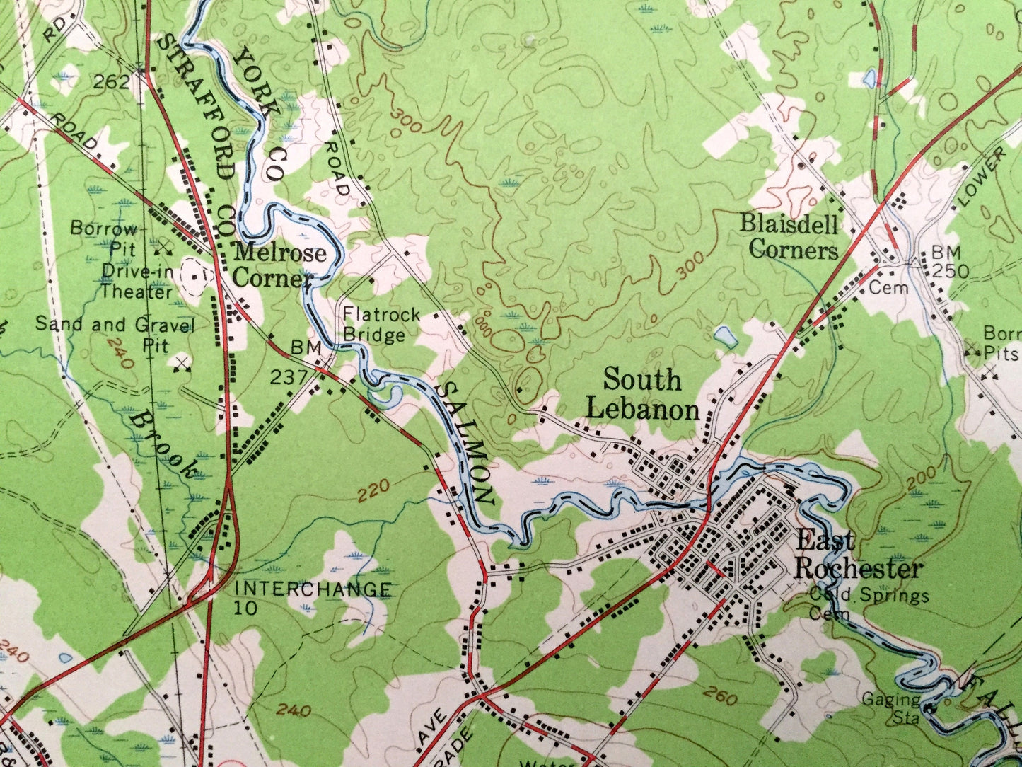 Antique Berwick, Maine 1958 US Geological Survey Topographic Map – Sanford, Lebanon, Acton, Milton Rochester Somersworth New Hampshire ME NH