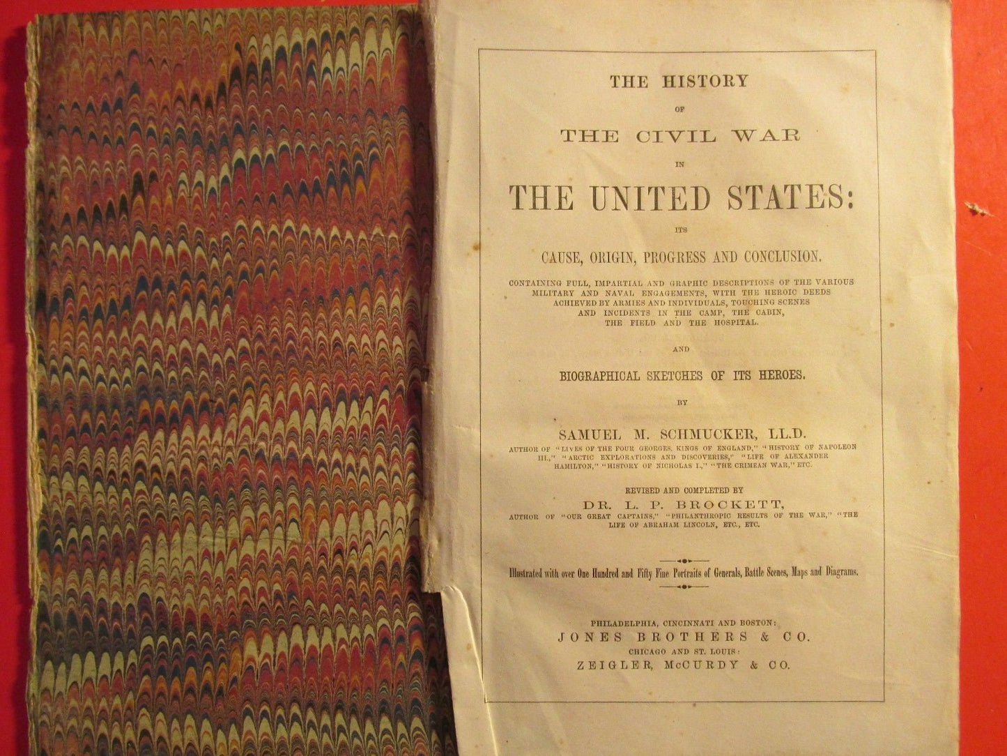 Antique 1865 Richmond, Virginia Map from The History of the Civil War in The United States by Samuel M. Schmucker – Fredericksburg, Culpeper