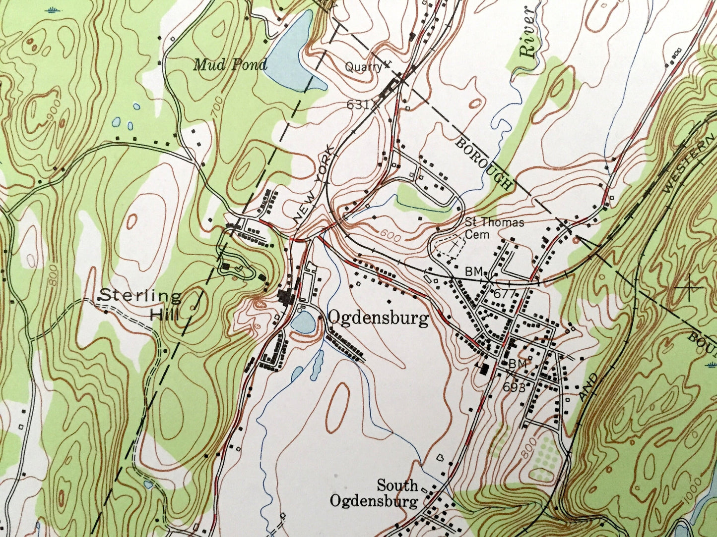 Antique Franklin, New Jersey 1954 US Geological Survey Topographic Map – Sussex, Morris, Passiac County, Sparta, Jefferson, Ogdensburg, NJ