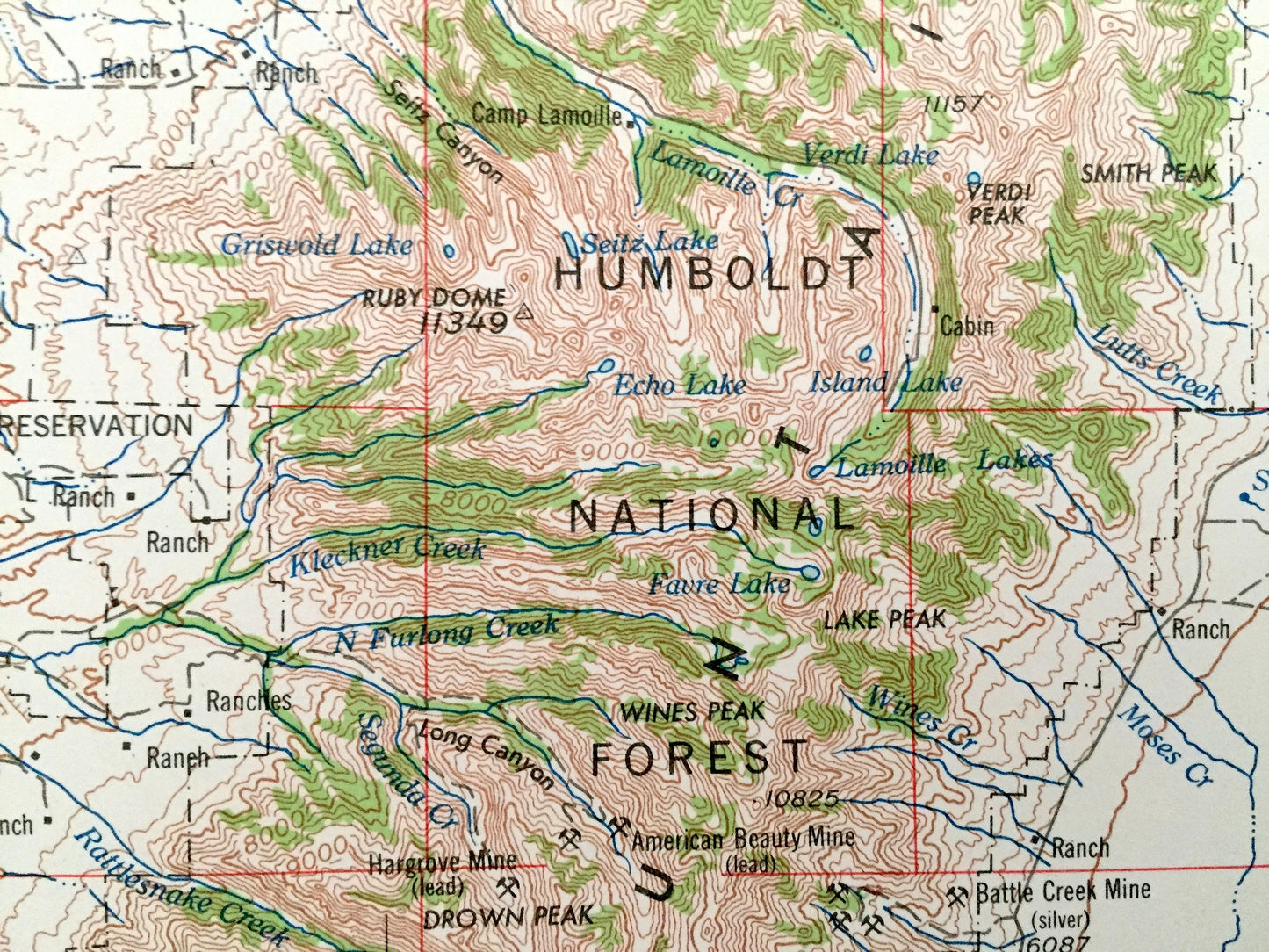 Antique Elko, Nevada 1962 US Geological Survey Topographic Map – Osino, Ryndon, Halleck, Humboldt National Forest, Adobe Range, Ruby Valley