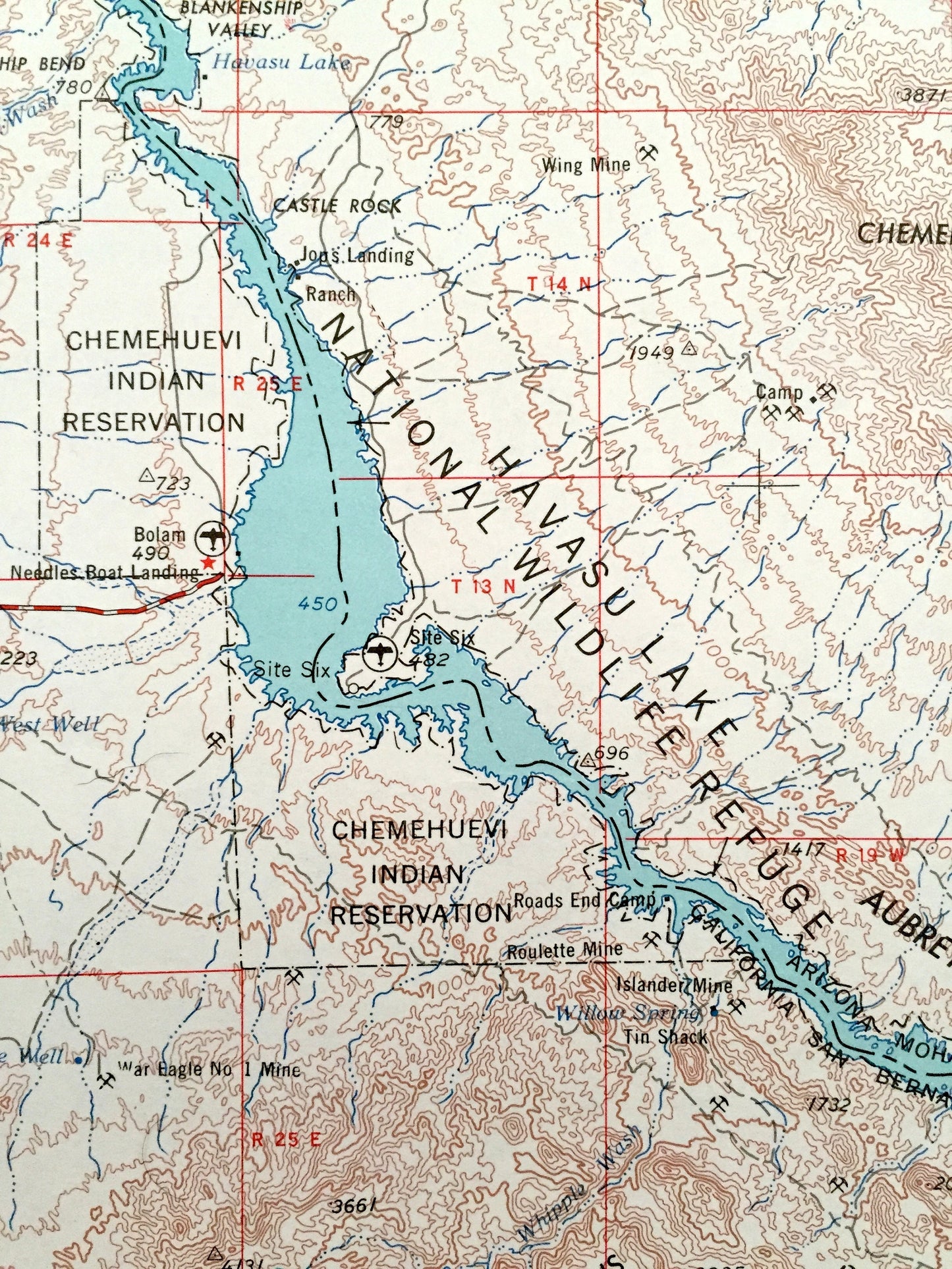 Antique Needles, California 1956 US Geological Survey Topographic Map – Klinefelter, Homer, Goffs, Fenner, Danby, Saltus, Chemehuevi Valley