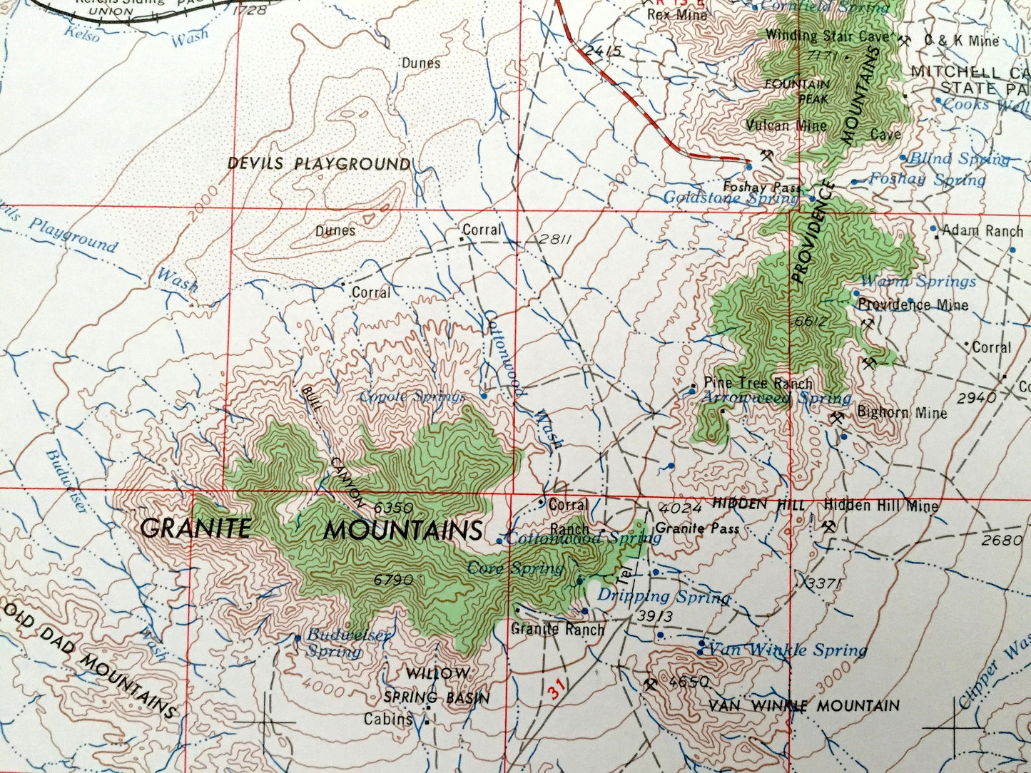 Antique Needles, California 1956 US Geological Survey Topographic Map – Klinefelter, Homer, Goffs, Fenner, Danby, Saltus, Chemehuevi Valley