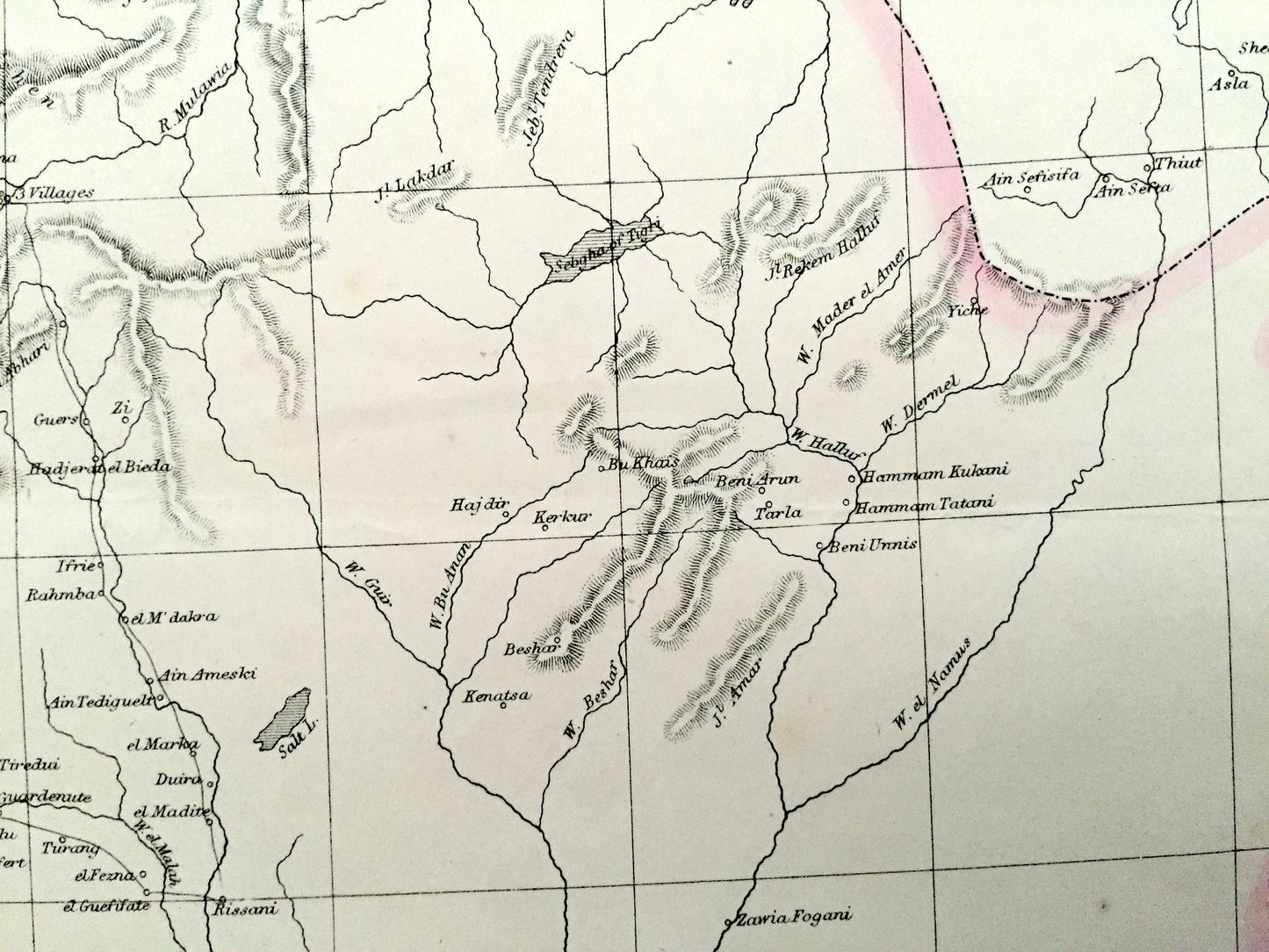 Antique 1863 Morocco Map by Weller & Weekly Dispatch – Strait of Gibraltar, Atlas Mountains, Algeria, Tangier, Rabat, Marrakesh, Fez, Oran