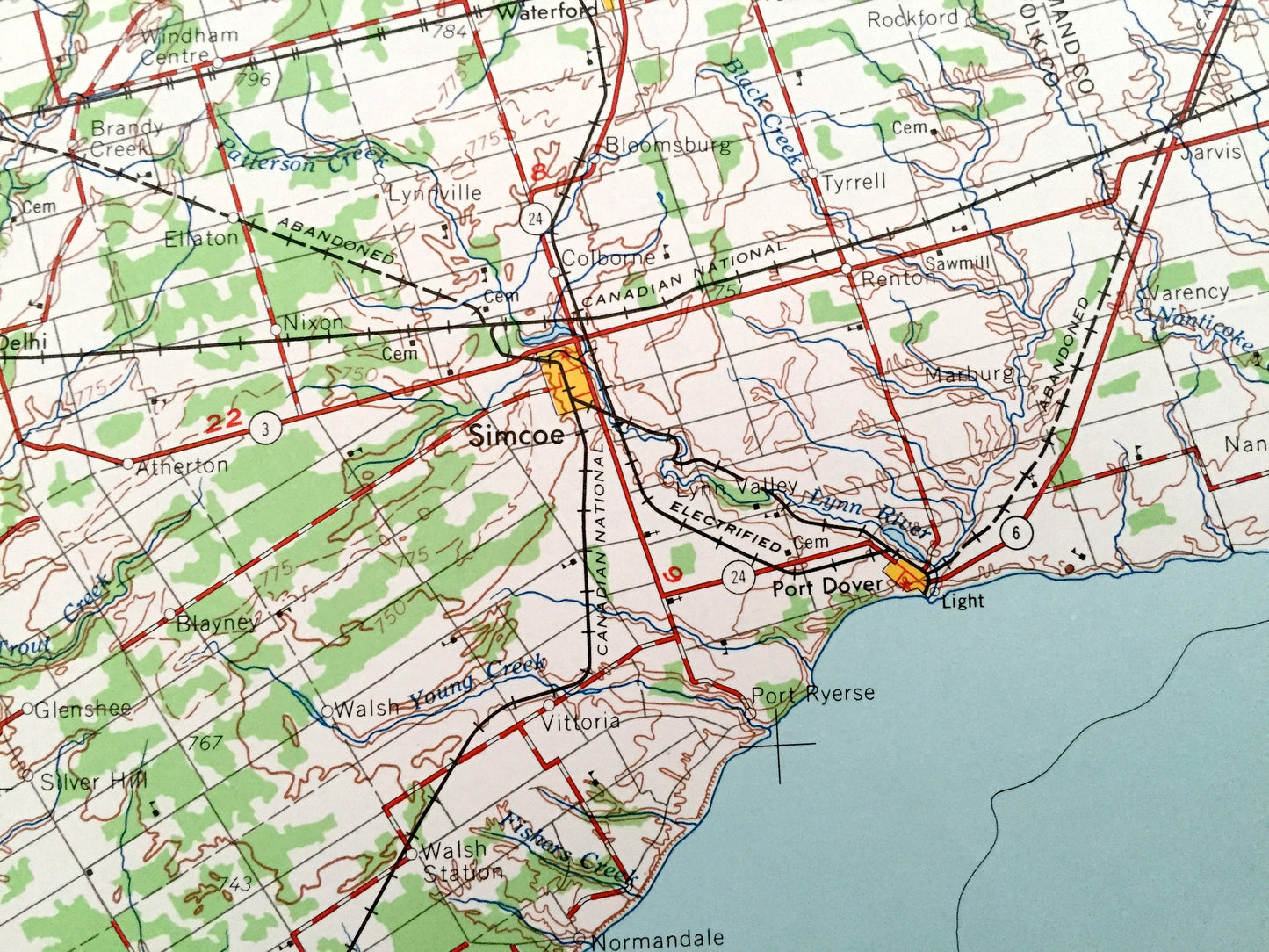 Antique Erie, Pennsylvania 1965 US Geological Survey Topographic Map – Lawrence Park, Lake City, Girard, Fairview, Ohio, London, Ontario PA