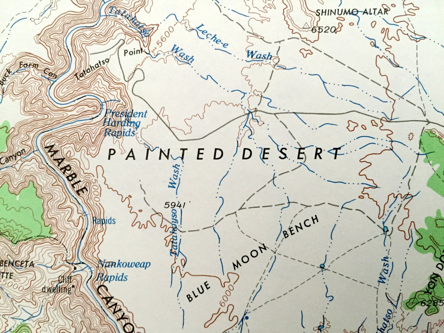 Antique Marble Canyon, Arizona 1956 US Geological Survey Topographic Map – Tuba City, Moenkopi, Page, Kaibito, Shonto, Colorado River, Utah