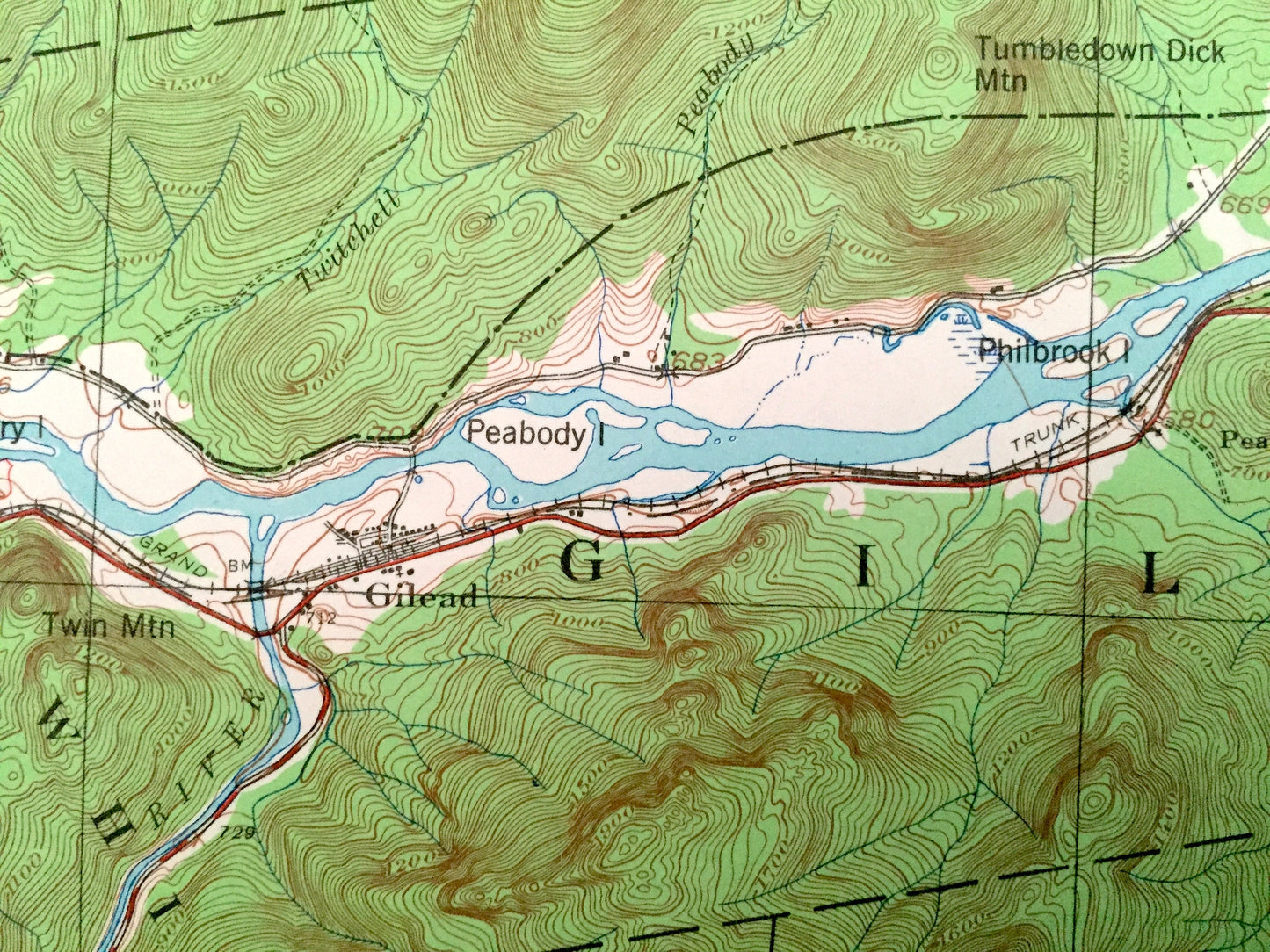 Antique Bethel, Maine 1940 US Geological Survey Topographic Map – Hanover, Newry, Gilead, Albany, Stoneham, Oxford, Cumberland County, ME