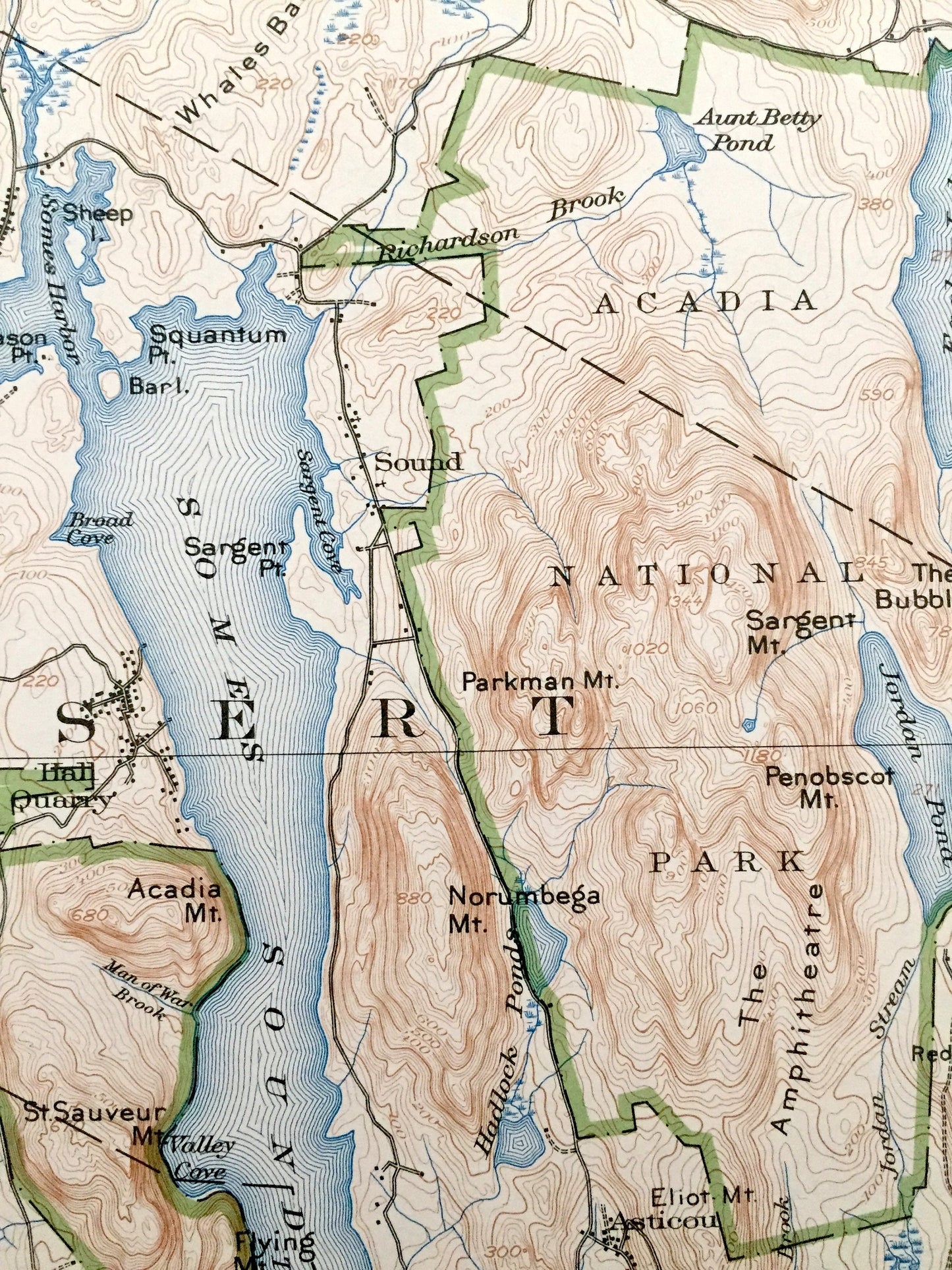 Antique Mount Desert, Maine 1904 US Geological Survey Topographic Map – Tremont, Eden, Southwest, Blue Hill, Acadia Park, Bar Harbor, ME