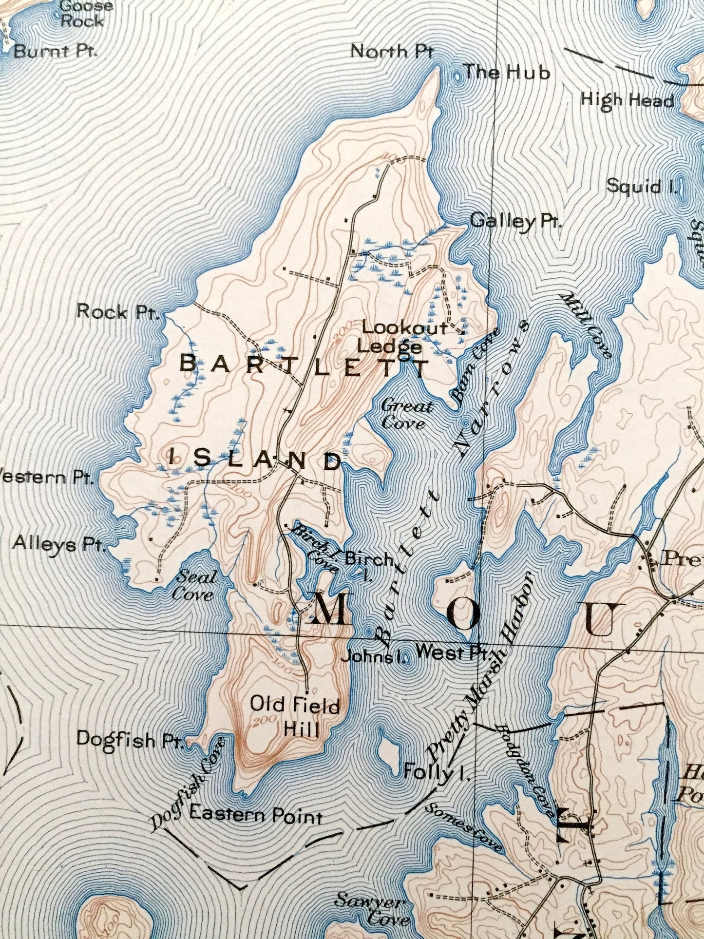 Antique Mount Desert, Maine 1904 US Geological Survey Topographic Map – Tremont, Eden, Southwest, Blue Hill, Acadia Park, Bar Harbor, ME
