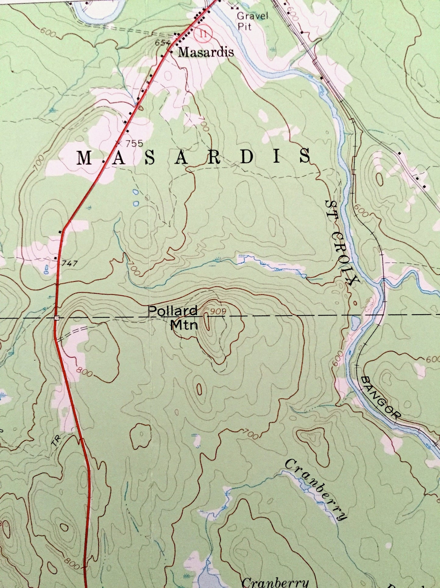 Antique Oxbow, Maine 1965 US Geological Survey Topographic Map – Masardis, Griswold, Pride, St. Croix, Umcolcus Lake, Aroostook, Penobscot