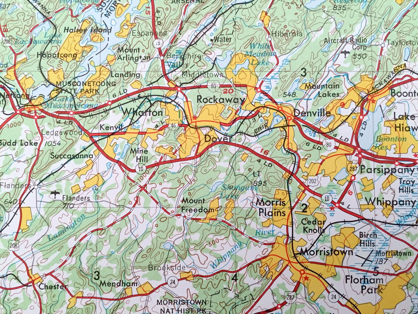 Antique Newark, New Jersey 1944 US Geological Survey Topographic Map – Elizabeth, Hoboken, Paterson, Trenton, Asbury Park, Philadelphia
