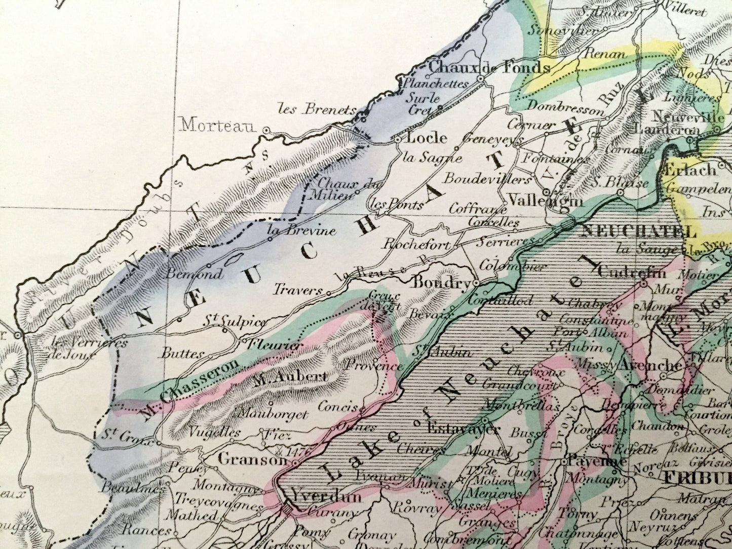Antique 1863 Switzerland Map by Dower & Weekly Dispatch – France, Italy, Geneva, Basel, Como, Besançon, Lake Geneva, Rhine River, Mont Blanc