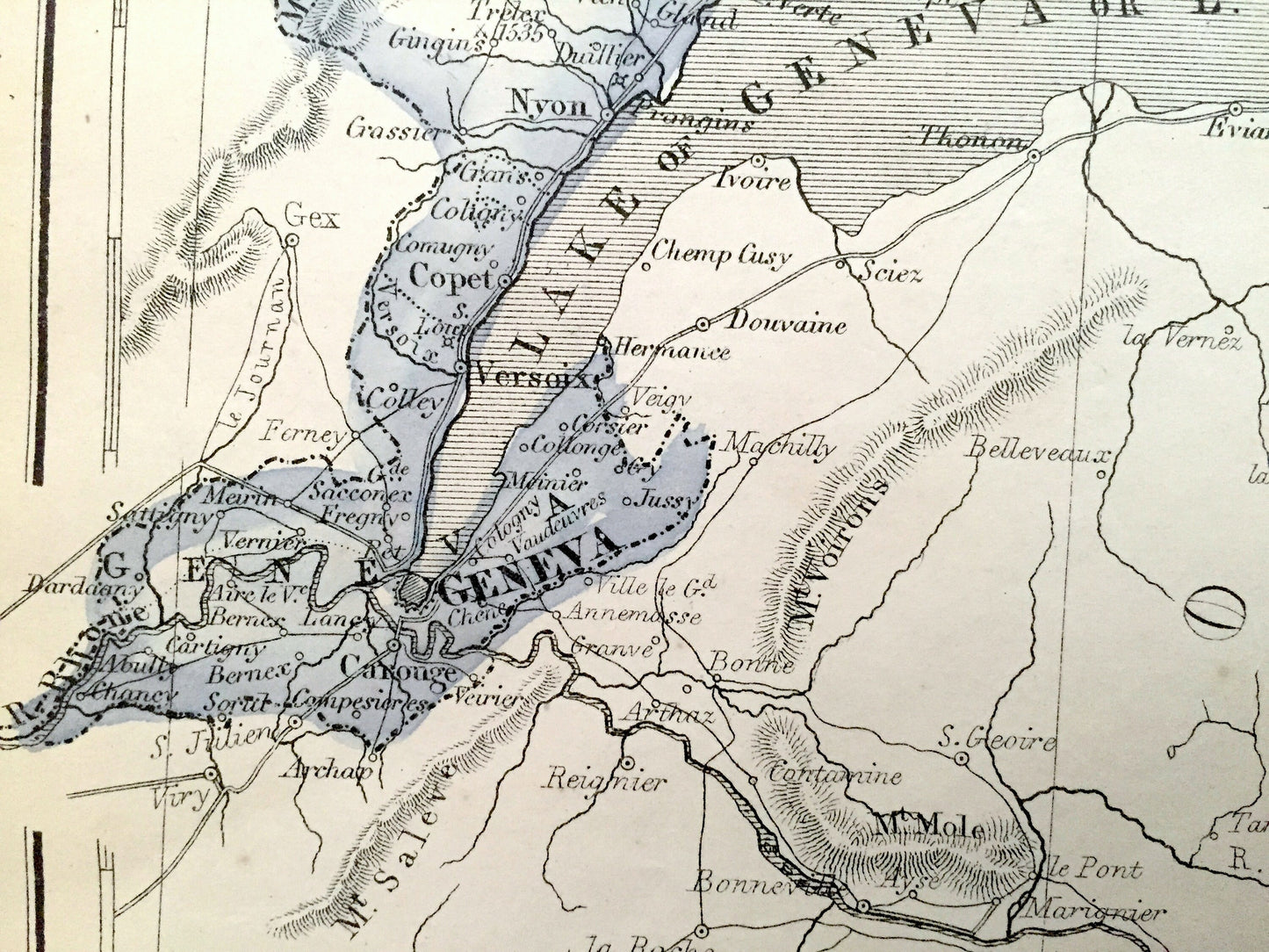 Antique 1863 Switzerland Map by Dower & Weekly Dispatch – France, Italy, Geneva, Basel, Como, Besançon, Lake Geneva, Rhine River, Mont Blanc