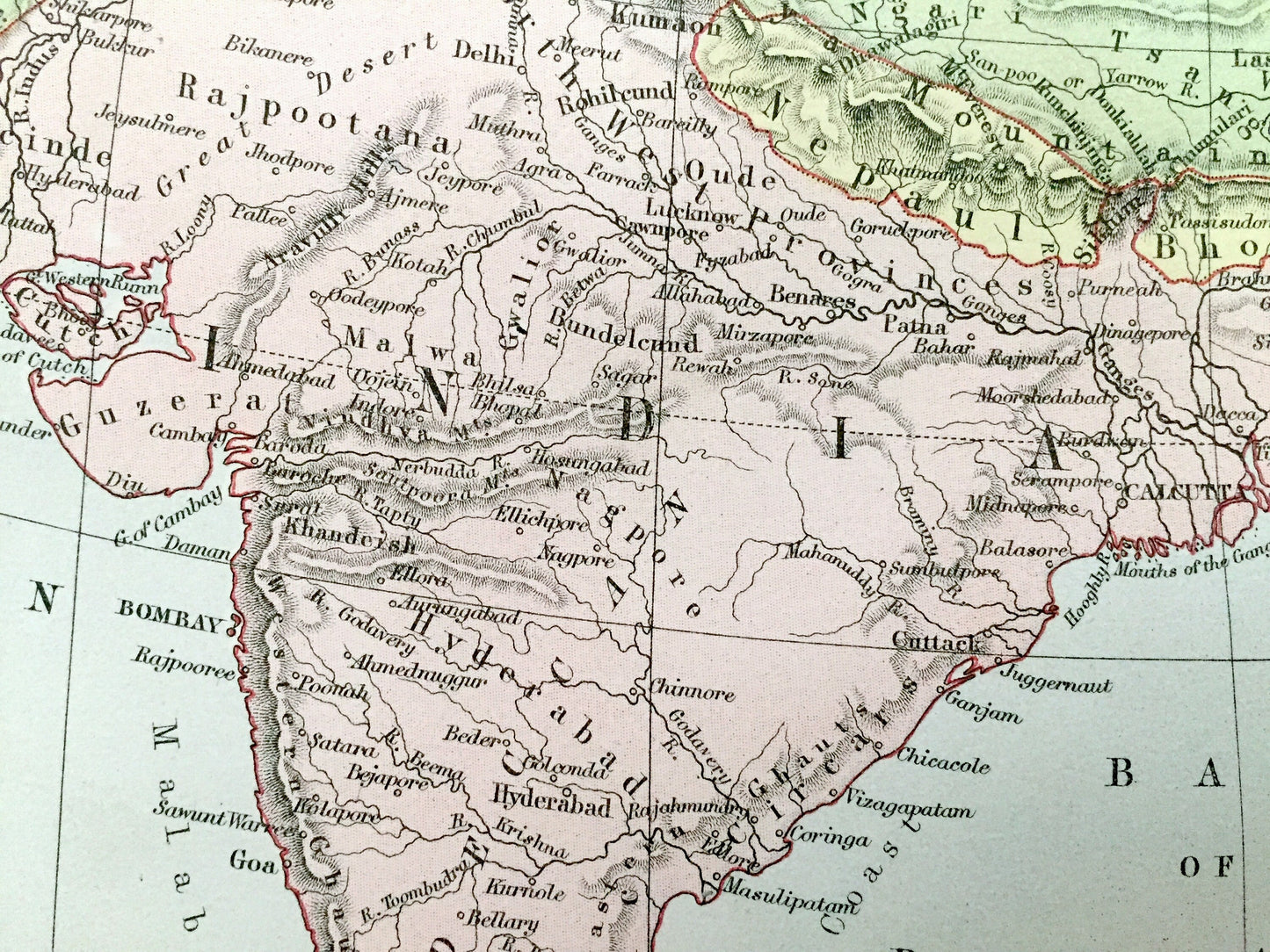 Antique 1888 Asia Map from A & C Black's World Atlas – China, Russia, Mongolia, India, Japan, Myanmar, Philippines, Himalayas, Indian Ocean