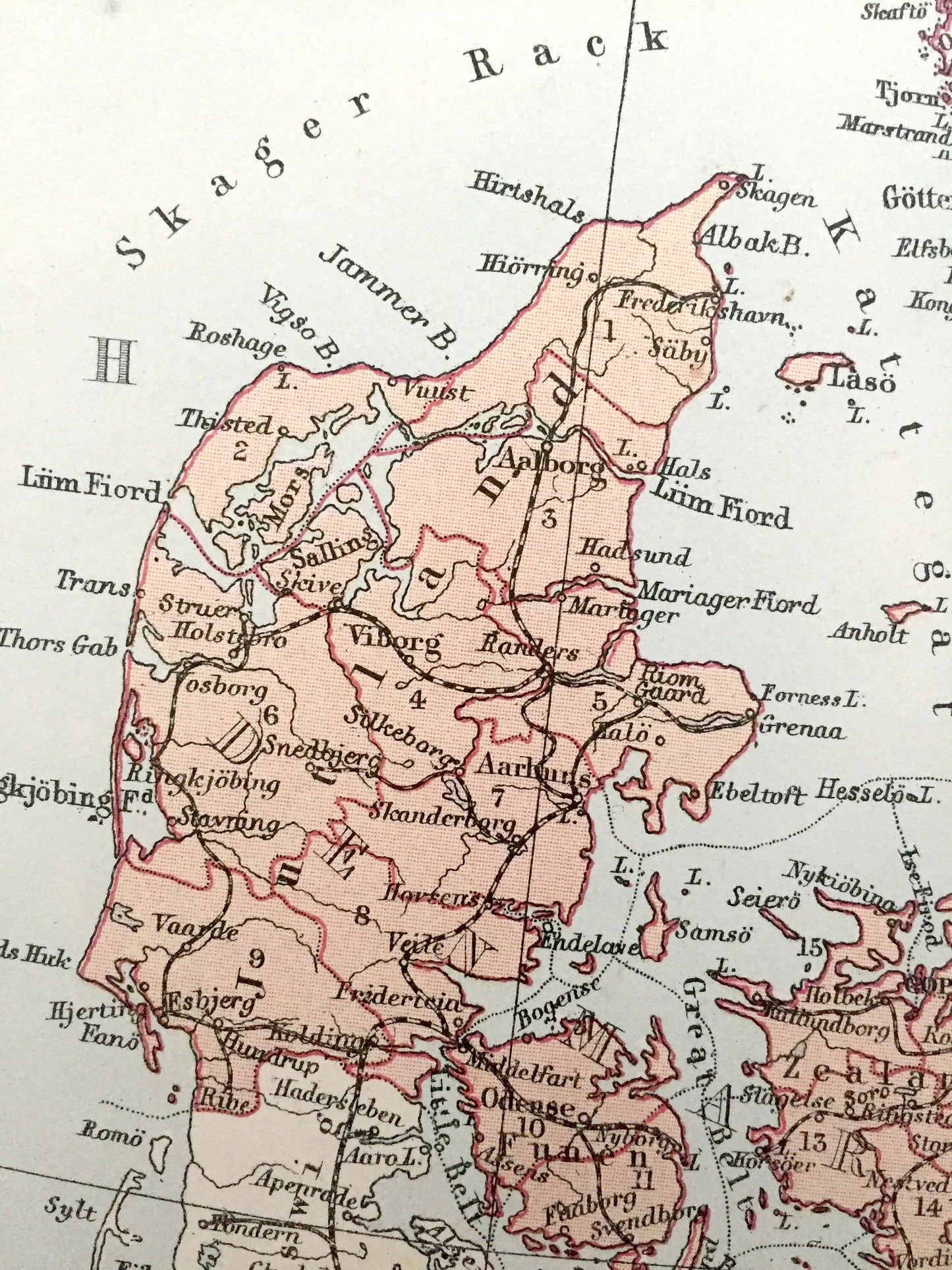 Antique 1888 Scandinavia Map from A & C Black's World Atlas – Norway, Sweden, Denmark, Finland, Russia, Stockholm, Bergen, Oulu, Baltic Sea