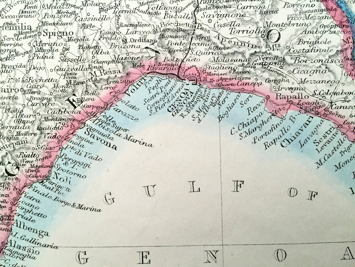 Antique 1863 Sardinia, Italy Map by Dower & Weekly Dispatch – Savoy, Piedmont, Lombardy, Parma, Modena, Genoa, Tyrol, Venice, Tuscany, Turin