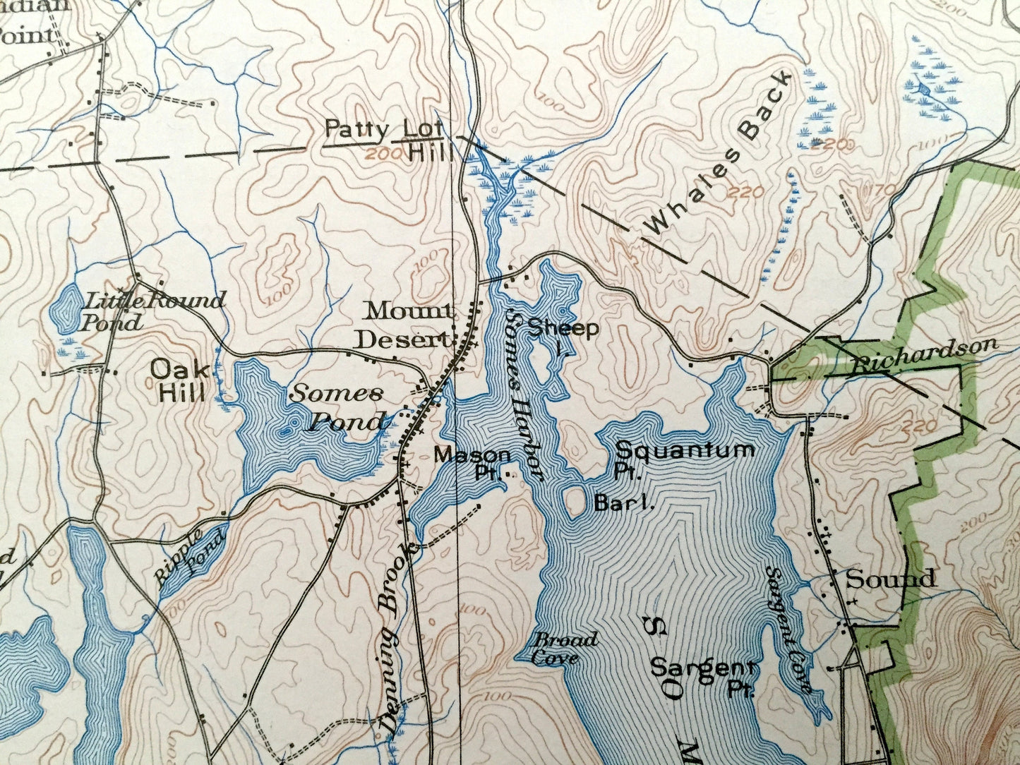 Antique Mount Desert, Maine 1904 US Geological Survey Topographic Map – Tremont, Eden, Southwest, Blue Hill, Acadia Park, Bar Harbor, ME
