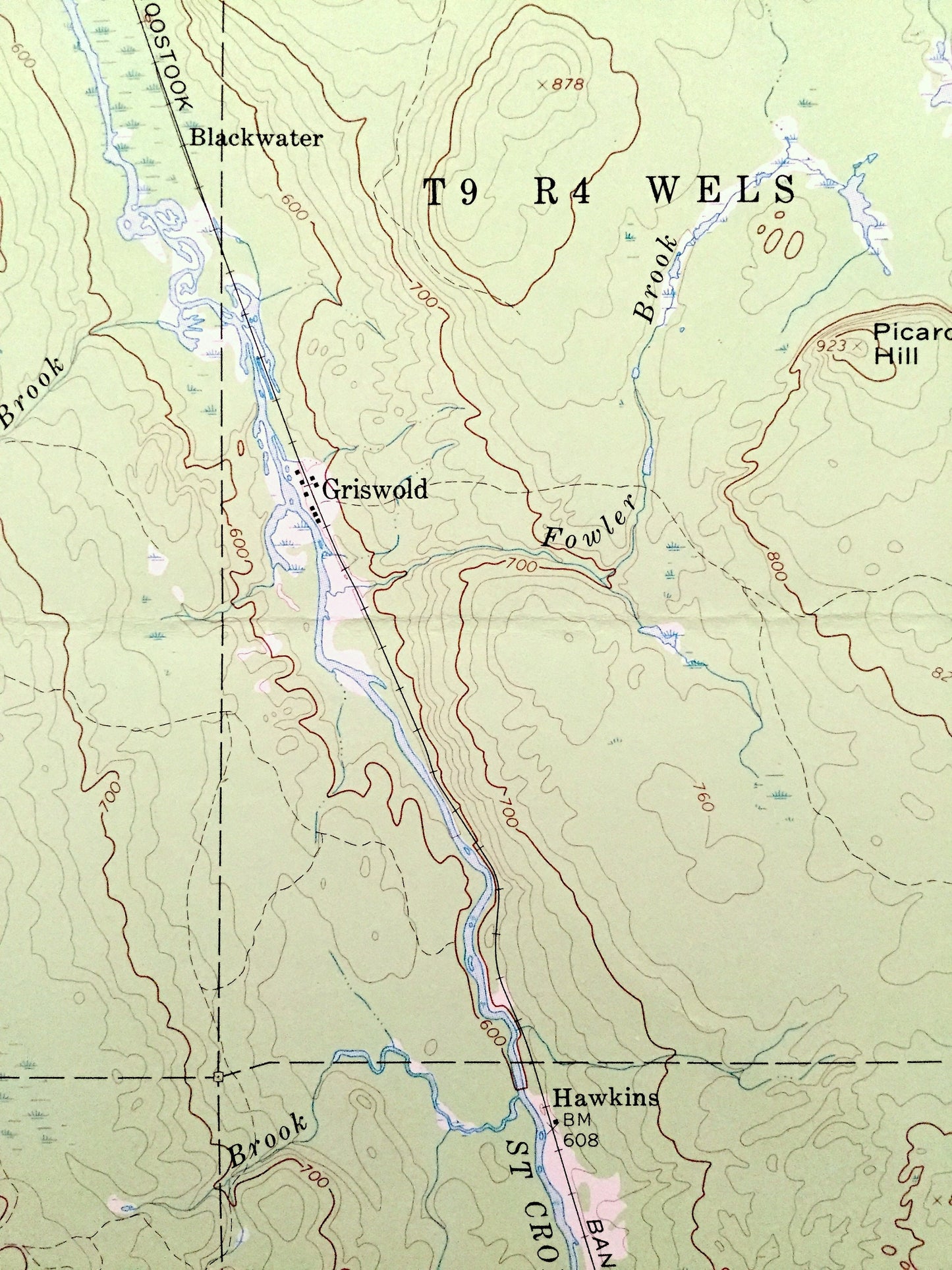 Antique Oxbow, Maine 1965 US Geological Survey Topographic Map – Masardis, Griswold, Pride, St. Croix, Umcolcus Lake, Aroostook, Penobscot