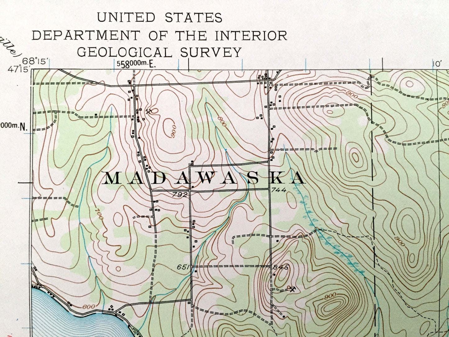 Antique Stockholm, Maine 1953 US Geological Survey Topographic Map – Madawaska, Grand Isle, Van Buren, Cyr, Connor, New Sweden, Westmanland