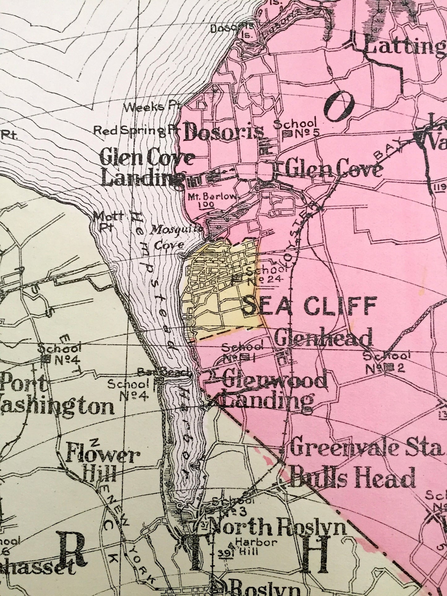 Antique Nassau County, New York 1912 New Century Atlas Map – Oyster Bay, Hempstead, Mineola, Freeport, Farmingdale, Long Beach, Rockaway, NY