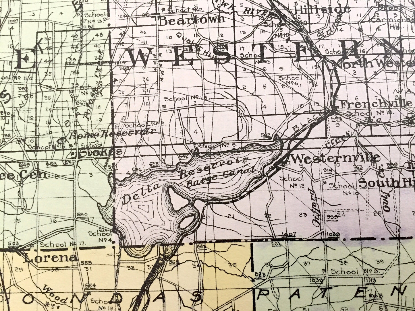 Antique Oneida County, New York 1912 New Century Atlas Map – Rome, Utica, Clinton, Camden, Boonville, Forestport, Oriskany Falls, Vienna, NY