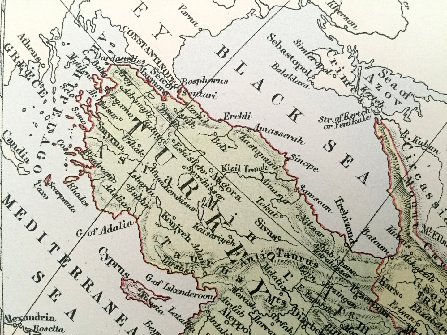 Antique 1888 Asia Map from A & C Black's World Atlas – China, Russia, Mongolia, India, Japan, Myanmar, Philippines, Himalayas, Indian Ocean