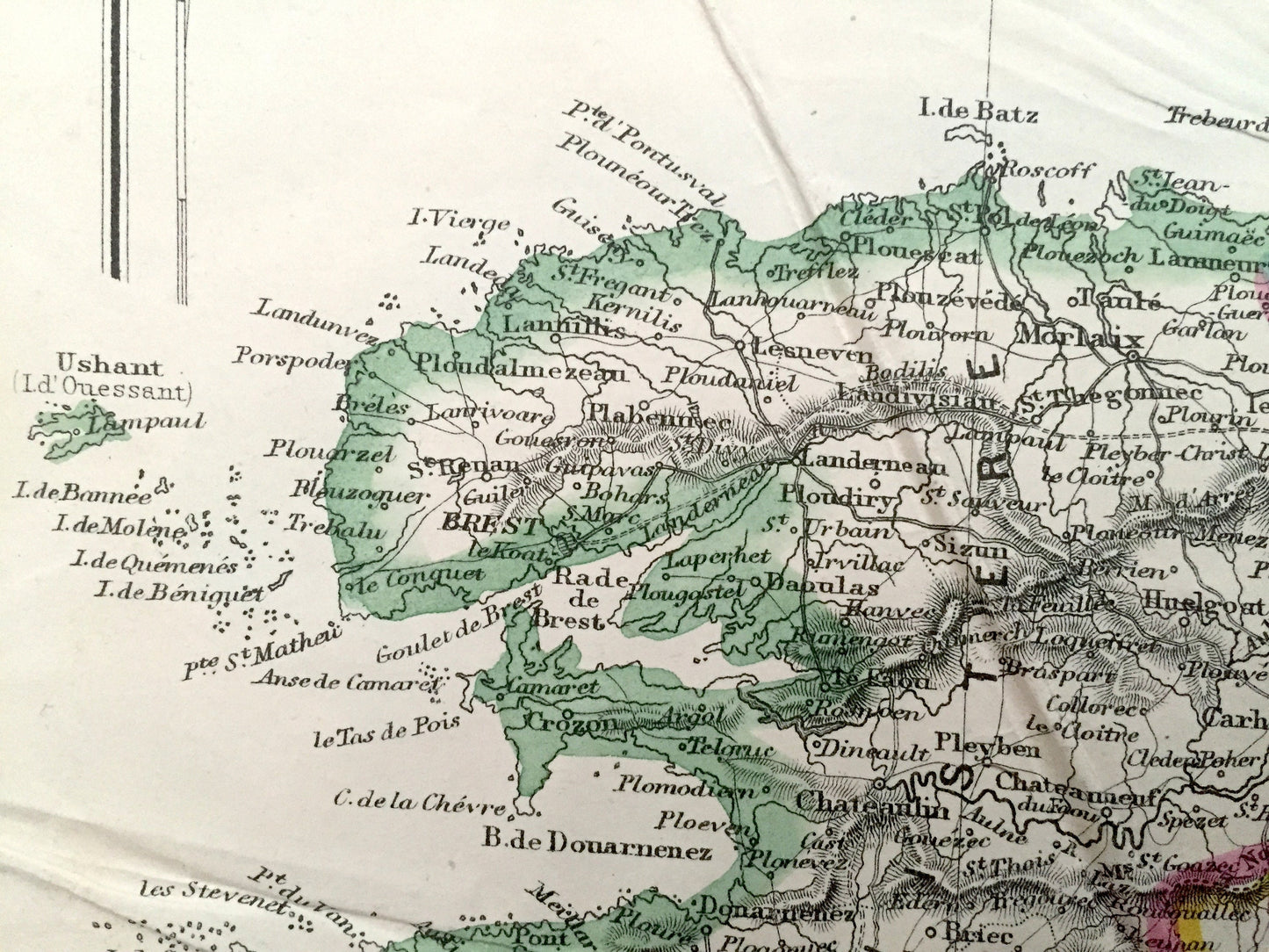 Antique 1863 France Map by Lowry & Weekly Dispatch – Paris, Versailles, Bordeaux, Strasbourg, Rennes, Nice, Seine River, Pyrenees Mountains