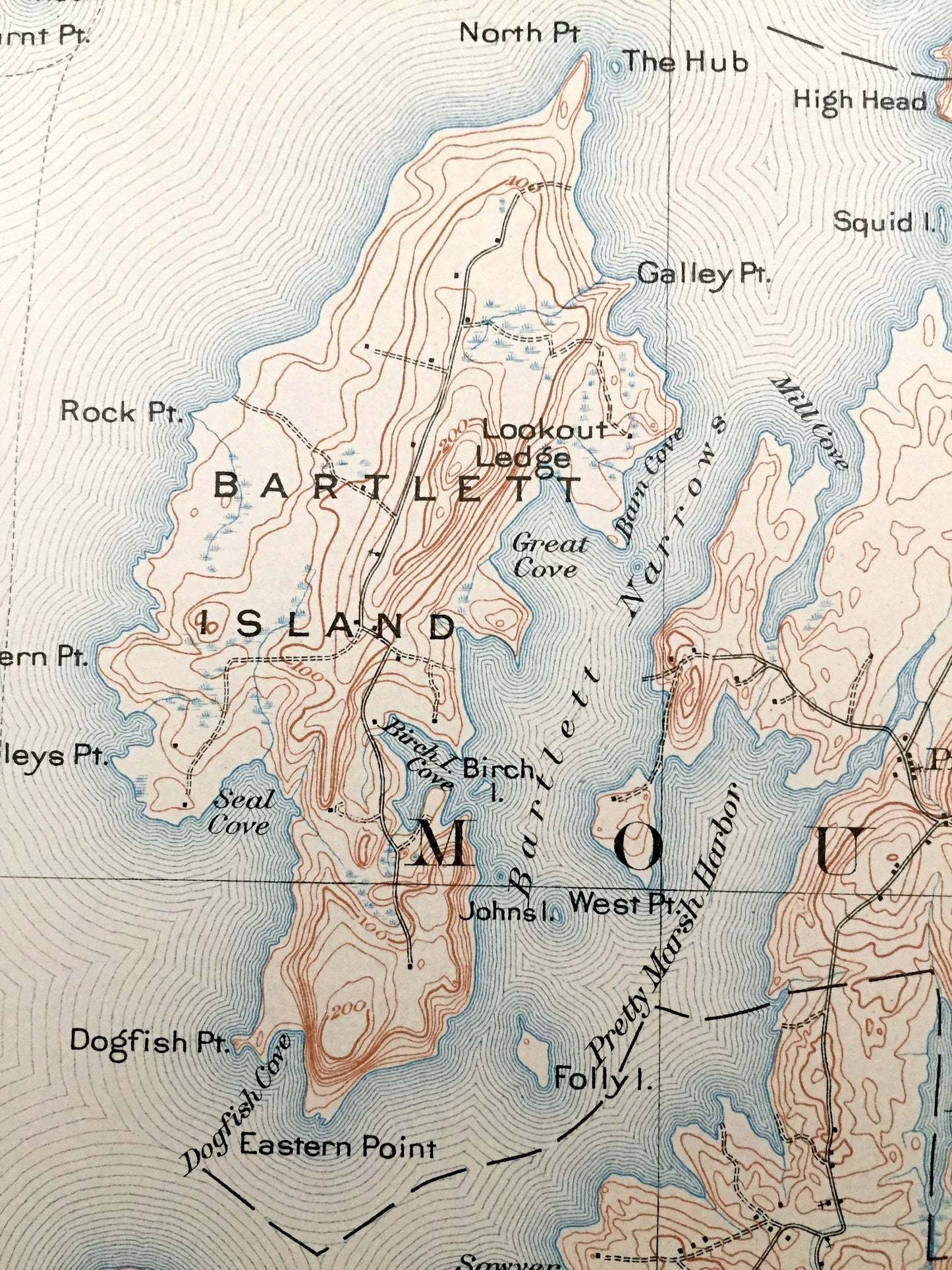 Antique Mount Desert, Maine 1904 US Geological Survey Topographic Map – Tremont, Eden, Blue Hill, Acadia Park, Southwest, Bar Harbor, ME Mt