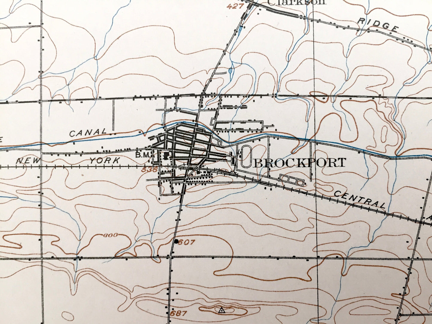 Antique Brockport, New York 1899 US Geological Survey Topographic Map – Monroe, Genesee, Orleans County, Spencerport, Bergen, Clarkson, Erie