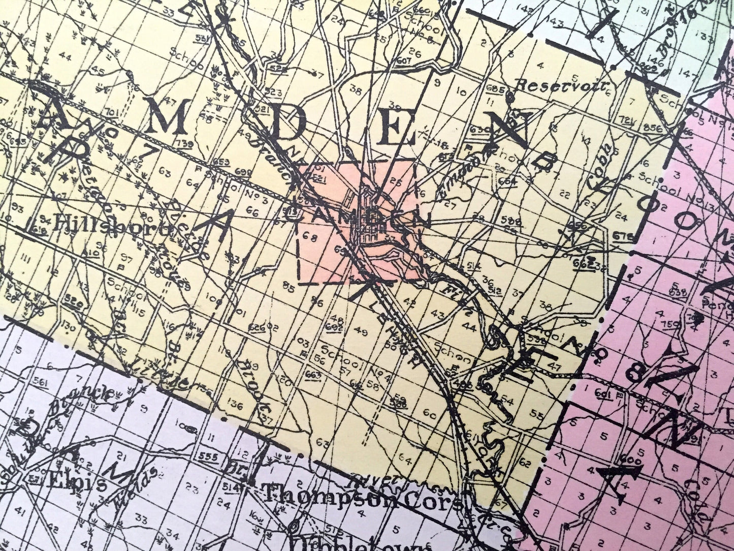 Antique Oneida County, New York 1912 New Century Atlas Map – Rome, Utica, Clinton, Camden, Boonville, Forestport, Oriskany Falls, Vienna, NY