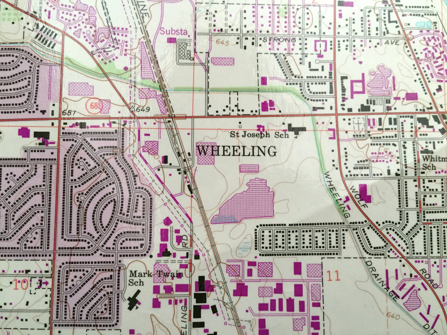 Antique Wheeling, Illinois 1963 US Geological Survey Topographic Map – Cook County, Northfield, Riverwoods, Vernon, Libertyville, Shields IL