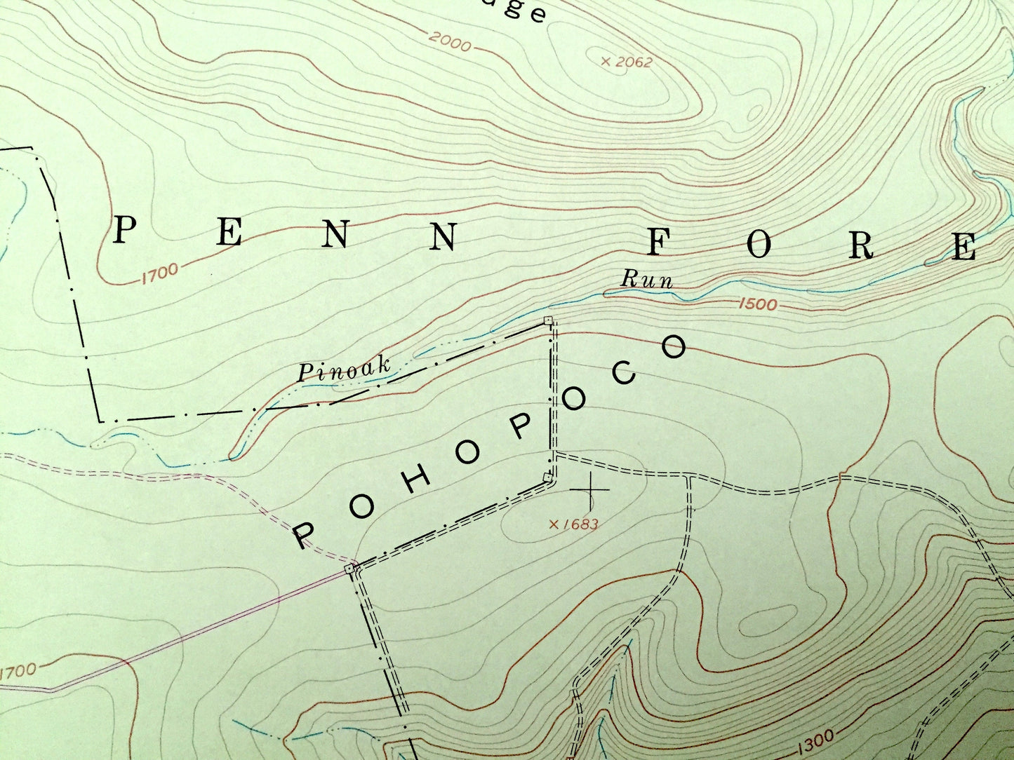 Antique Pohopoco Mountain, Pennsylvania 1960 US Geological Survey Topographic Map – Carbon, Monroe County, Penn Forest, Polk, Jonas, PA